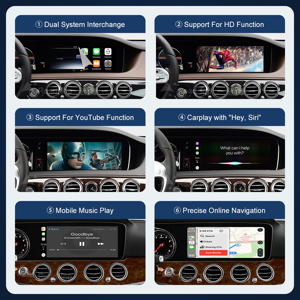 Wireless Carplay Android Auto Interface For Benz C Class GLC 2015-2018 NTG5.0