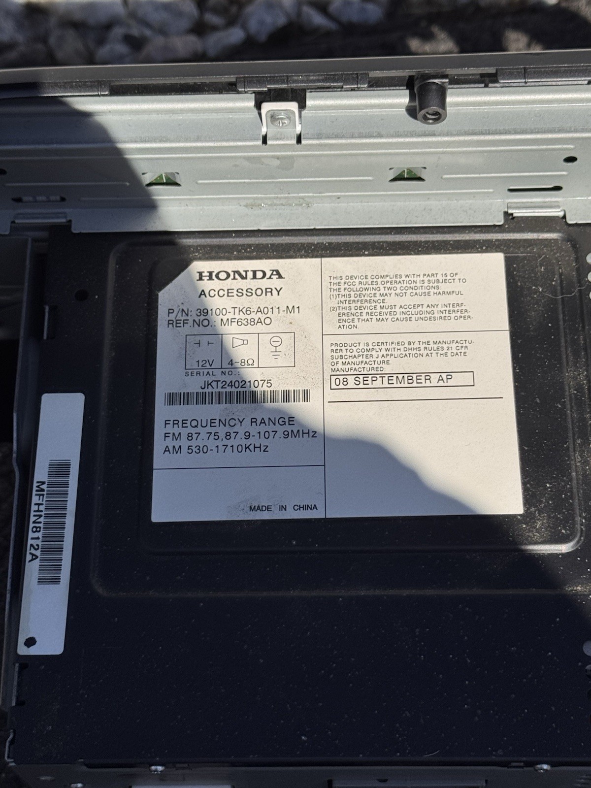 2009-2013 Honda Fit Radio AM FM Cd Player Receiver Replacement Fits Fits 2009