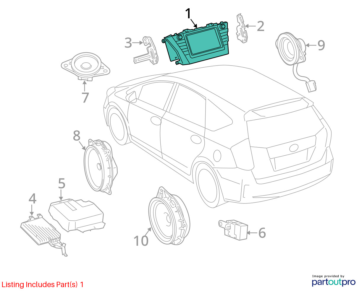 Audio Equipment Radio Prius V VIN Eu 7th And 8th Digit Fits 12-14 PRIUS 1002070