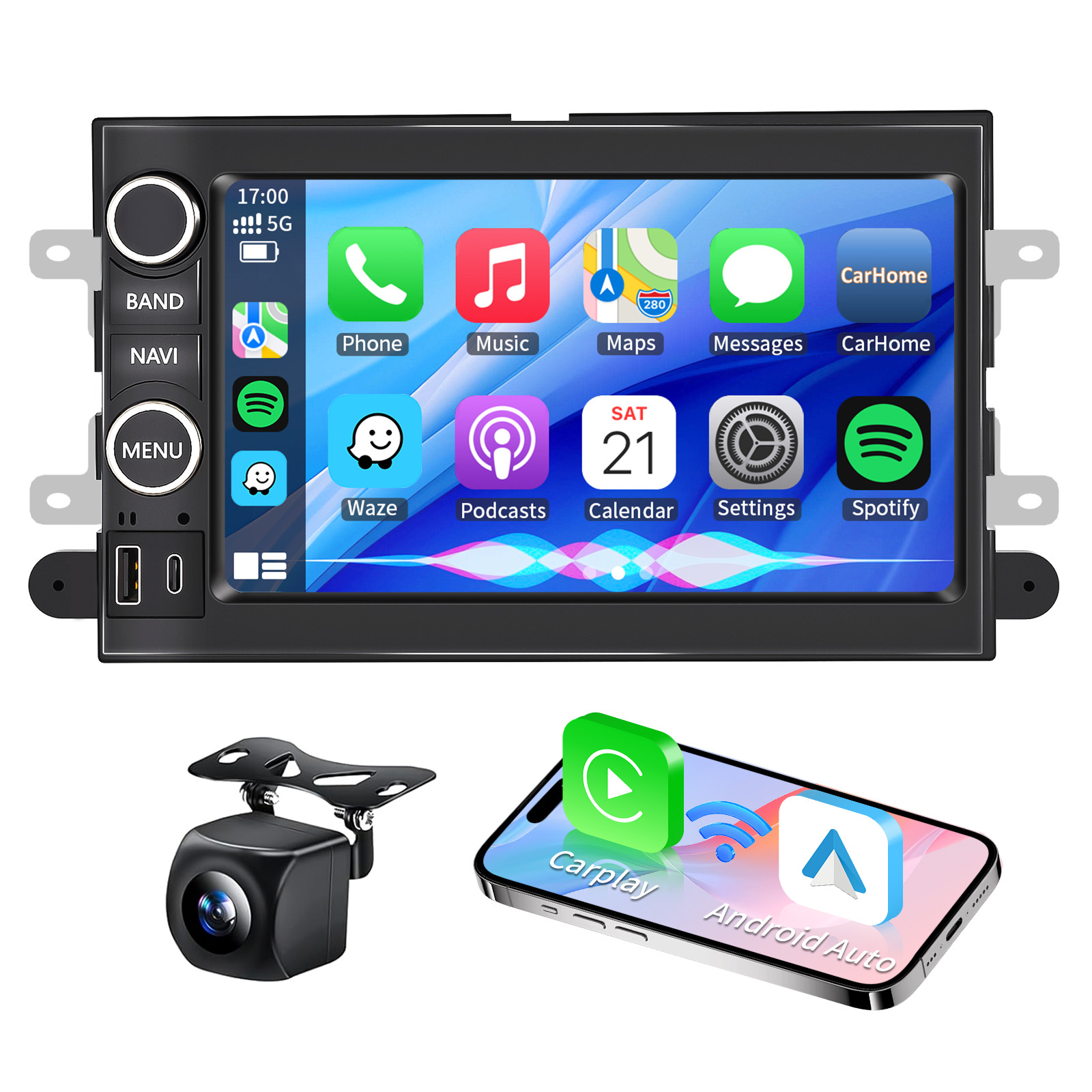 64G Apple Carplay Car Radio Stereo GPS For Ford Mustang 2005 2006 2007 2008 2009