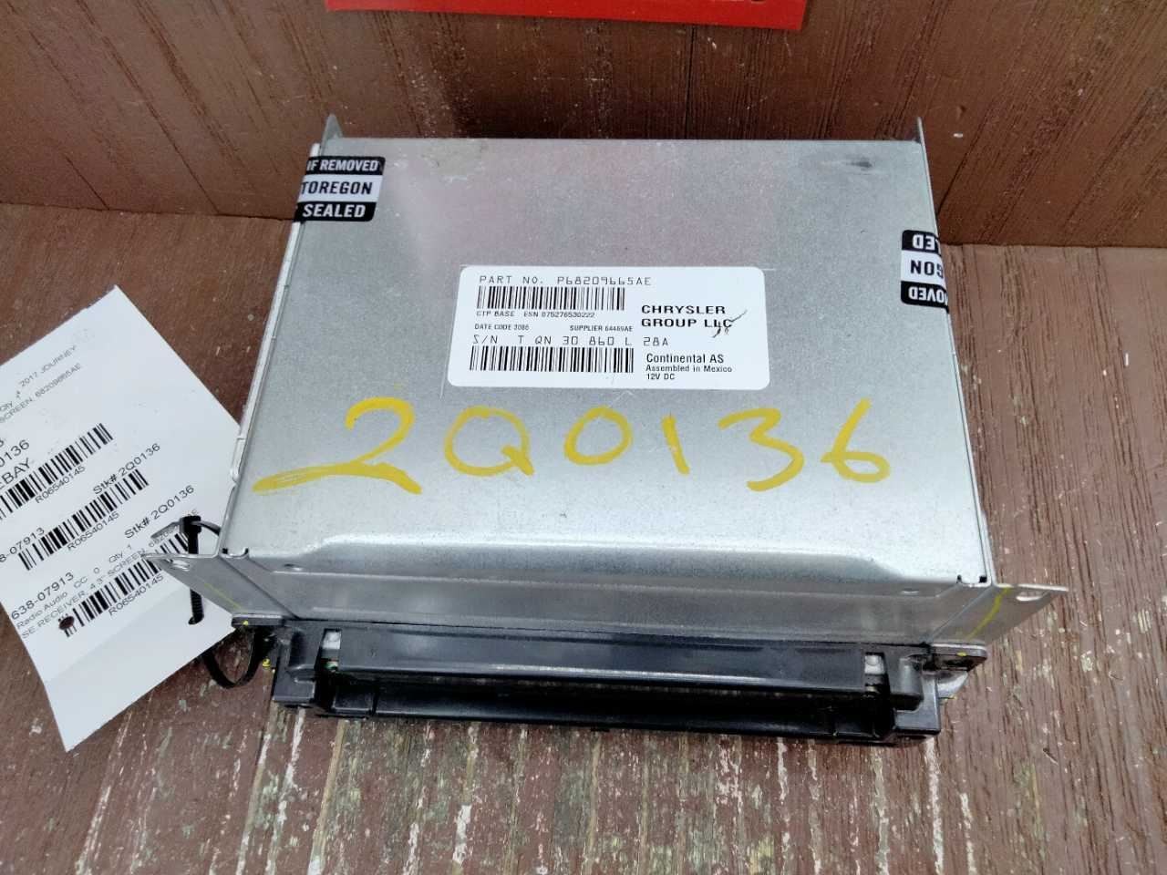 2013-2020 DODGE JOURNEY RADIO RECEIVER AM FM CD MP3 WMA PLAYER 68209665AE