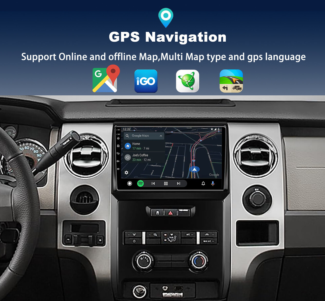 For Ford F-150 F150 2009-2014 Apple Carplay Android 13 Car Stereo Radio GPS NAVI