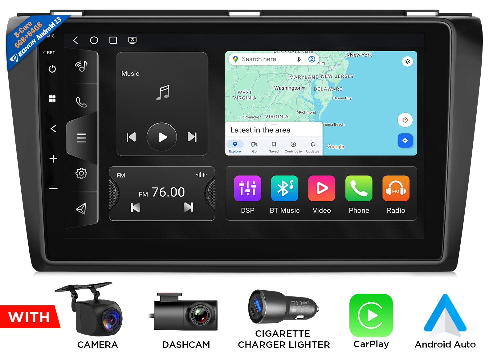For mazda 3 2004-09 9″ QLED 6+64G Android Car Radio CarPlay GPS Stereo Head Unit