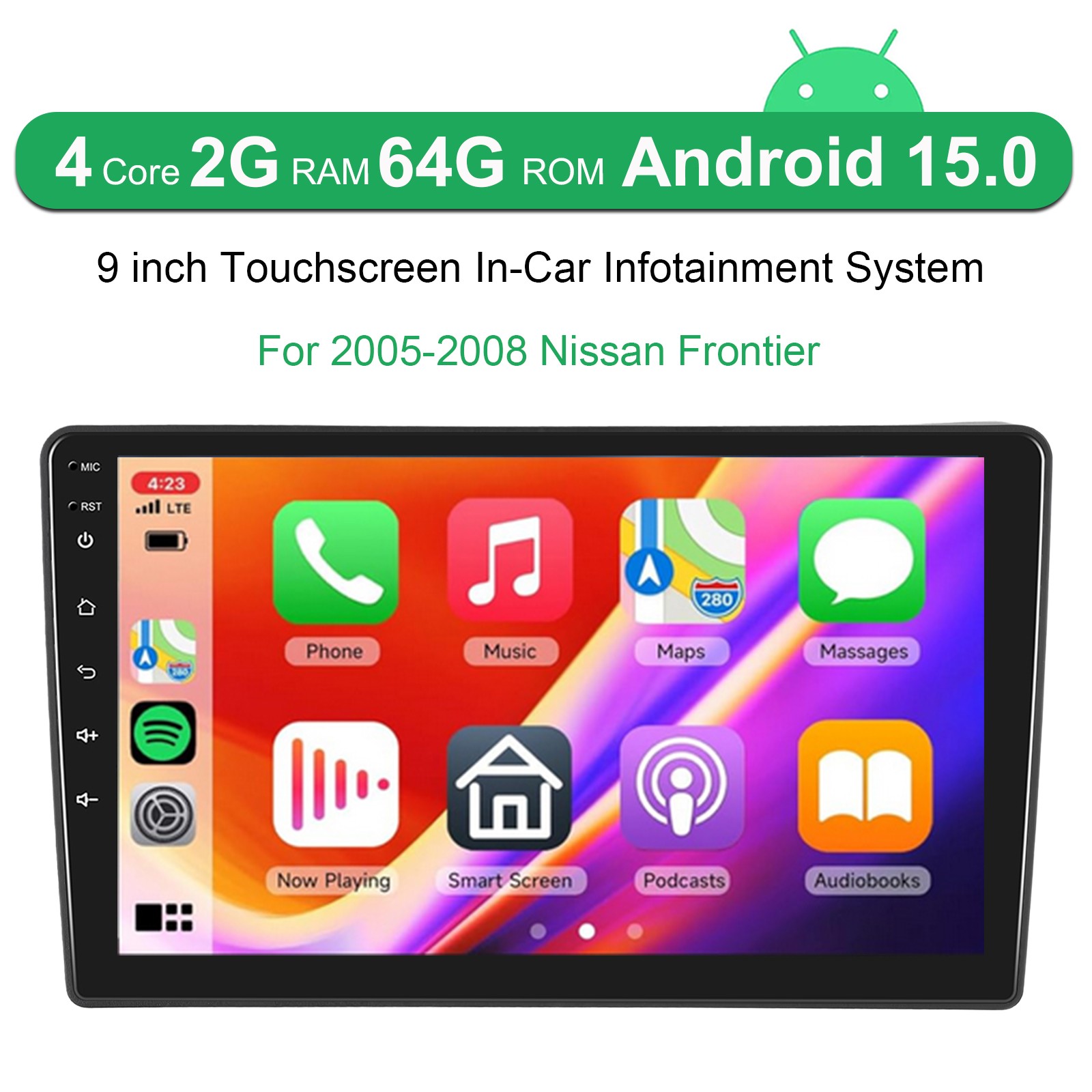 For NISSAN Frontier 2005-2008 Carplay Android 15 Car Stereo Radio GPS NAV 2+64GB