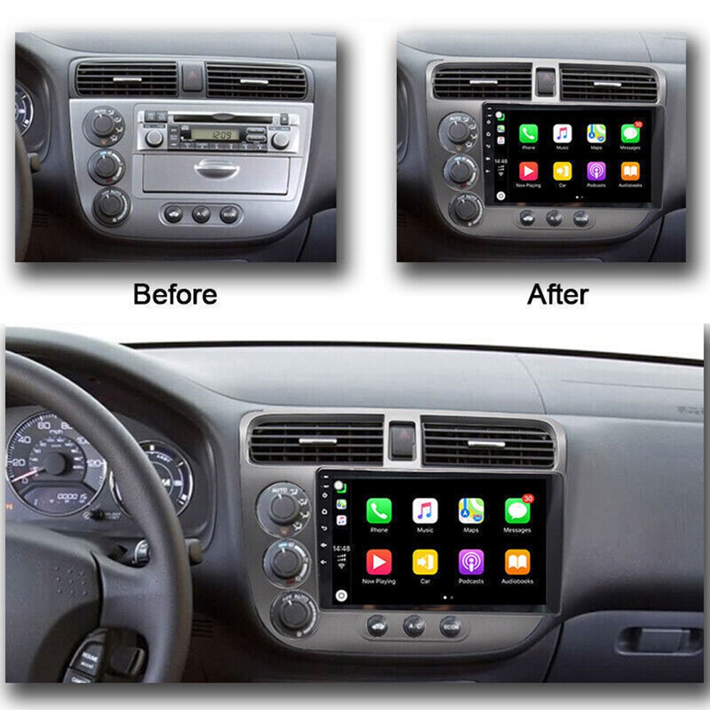 Android 32G Car Play GPS Stereo FM RDS Radio For Honda Civic 4-Door 1.7L 2000-05