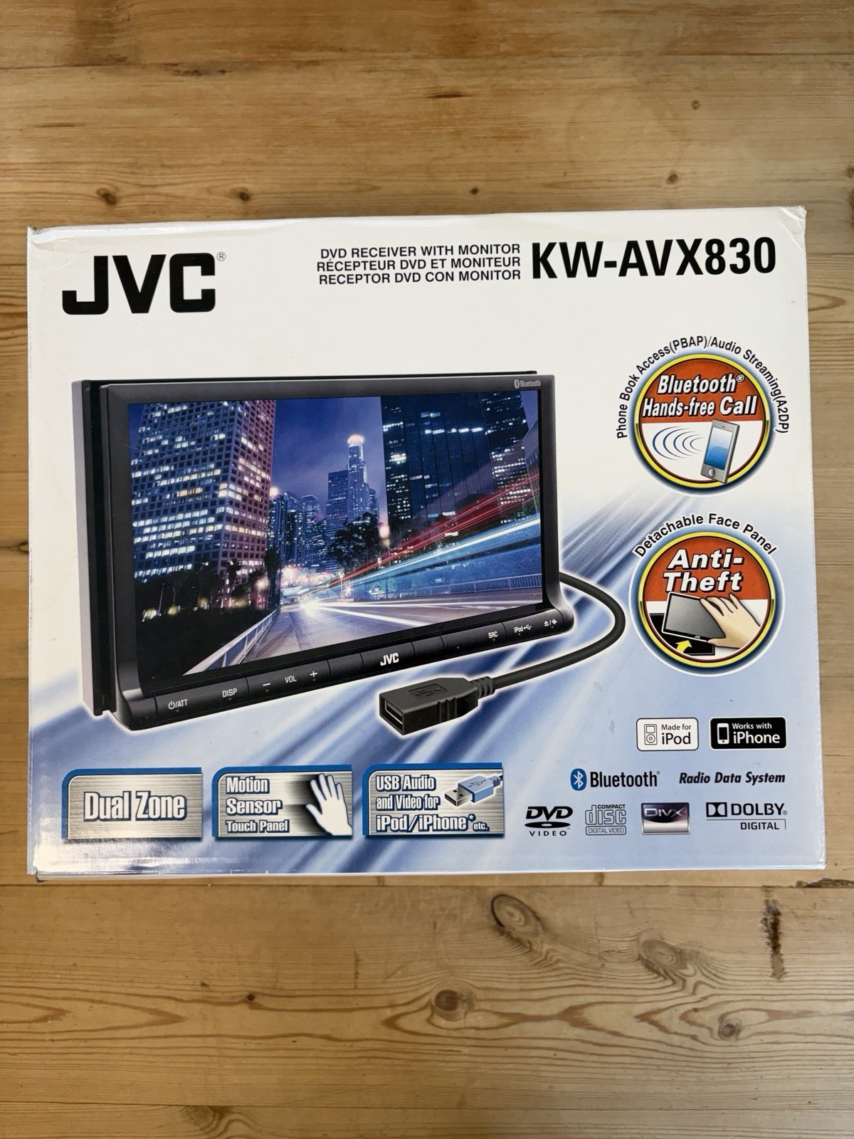 JVC KW-AVX830 Double Din Car Multimedia Receiver | Bluetooth USB 2.0 | Complete