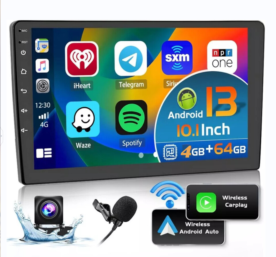 10.1″ Double 2Din Car Radio Android13 GPS Navi Carplay Touch Screen Stereo
