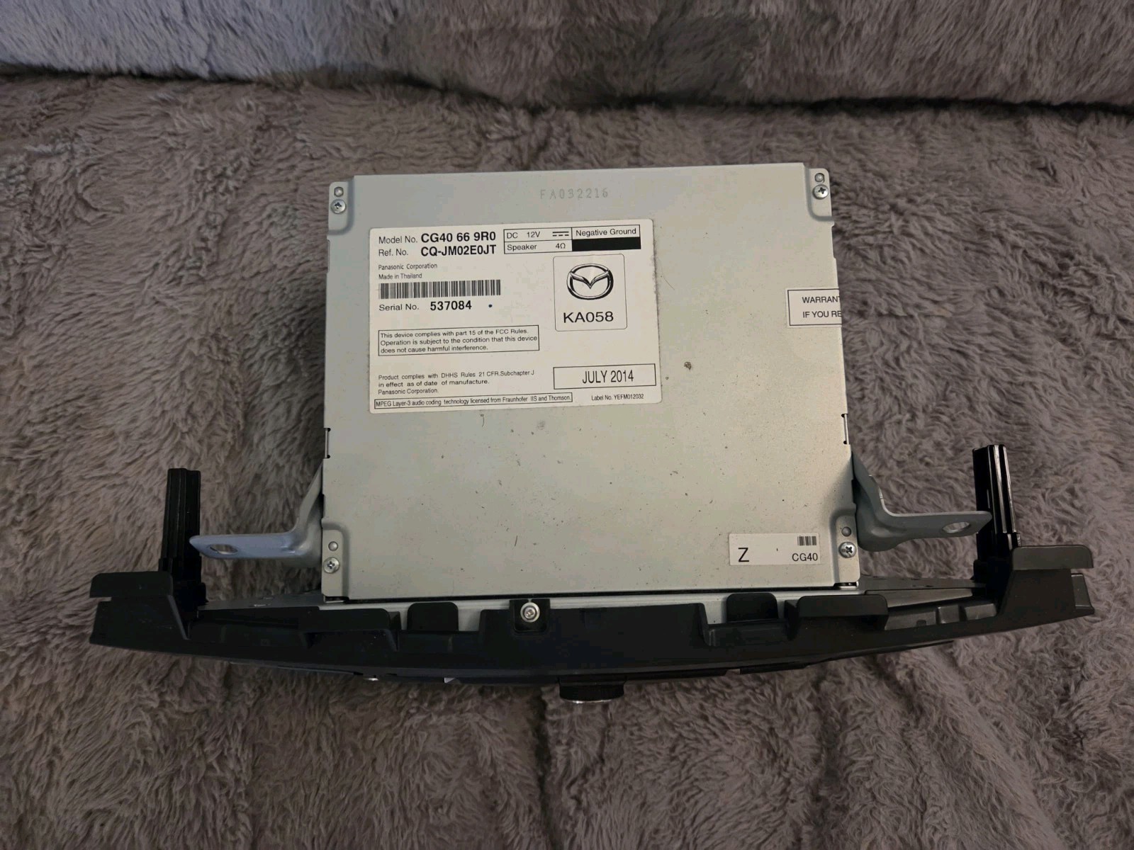 2015 Mazda 5 OEM AM/FM CD MP3 USB AUX Sirius Radio CG40-66-9R0 Panasonic
