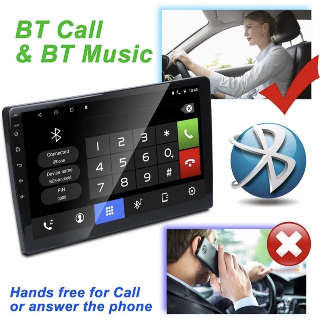 9 Inch Android 2 DIN Car Radio GPS Multimedia Player Support Carplay Univer P5V5