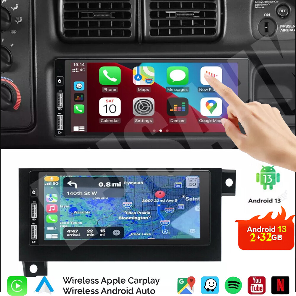 For 1997-2001 Jeep Cherokee XJ Carplay Android 13.0 Auto Stereo Radio GPS Navi
