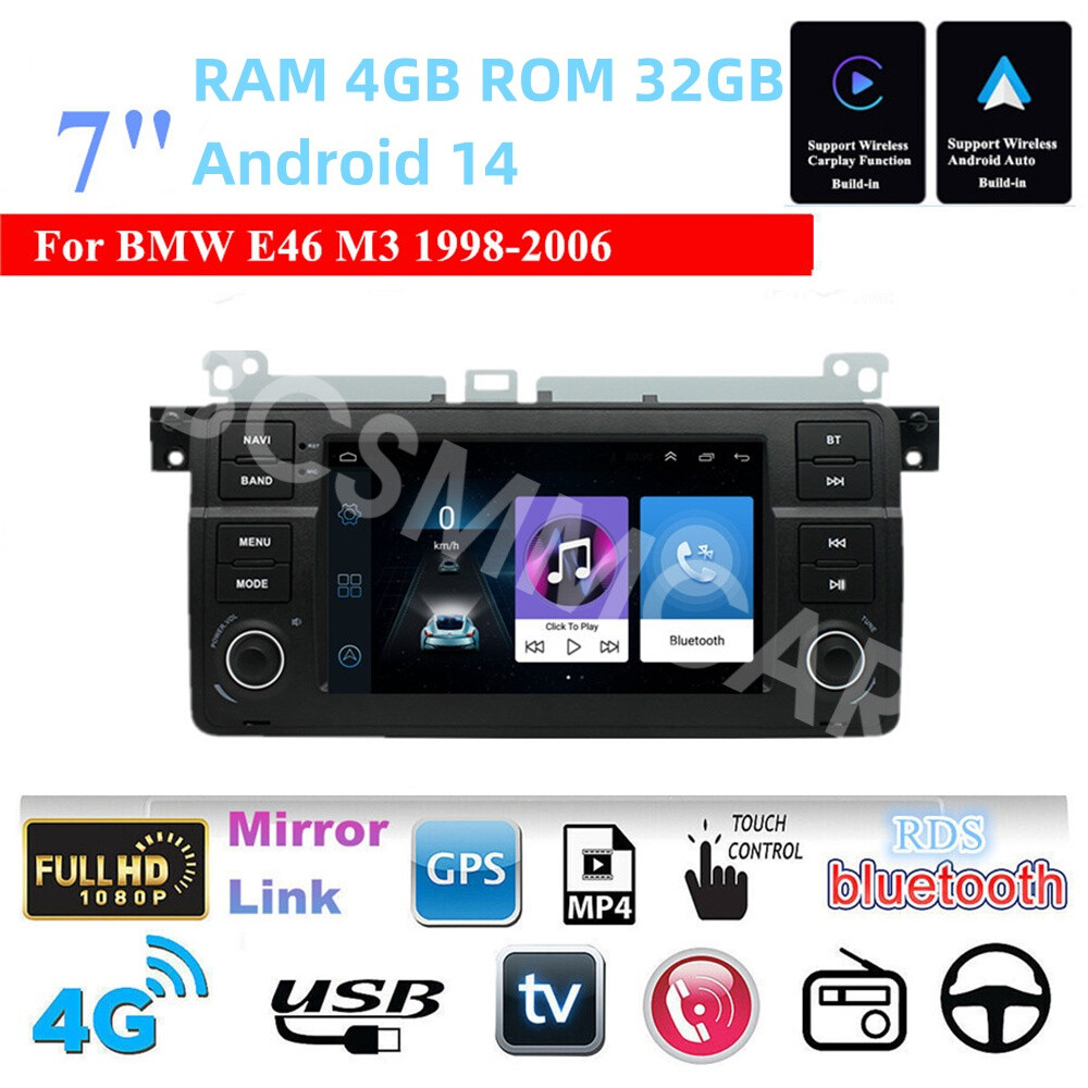 7in Car Multimedia Player WIFI FM/RDS SWC Fit For BMW E46 3 Series M3 1998-2006