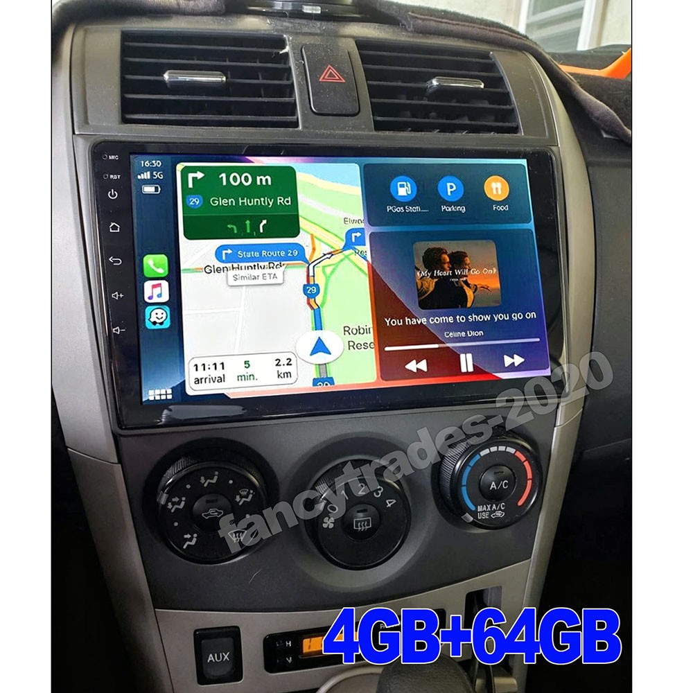64GB FOR TOYOTA COROLLA 2009-2015 Apple Carplay Car Radio Android 15 GPS Stereo