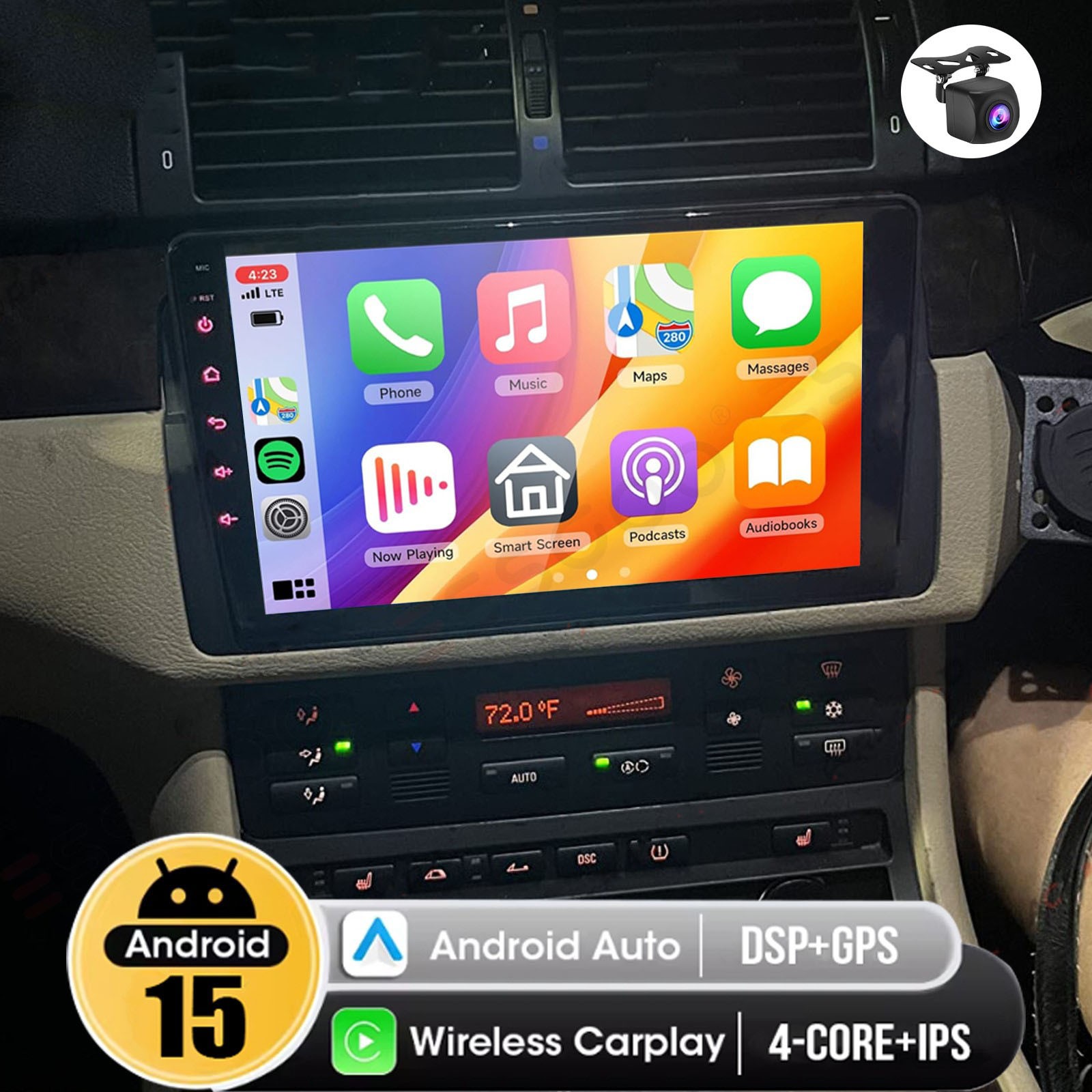4+64G CarPlay Car Stereo Radio GPS Navi Head Unit For BMW 3-Series E46 1999-2005
