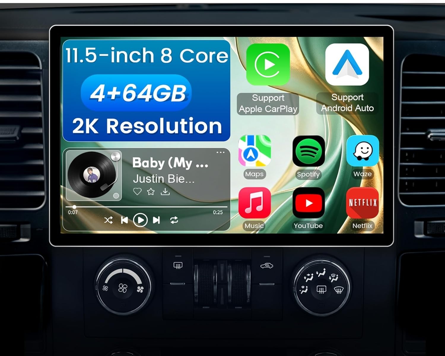 11.5 Inch 8 Core 4GB+64GB Car Radio Stereo for Chevy Silverado 2007-2013 4831