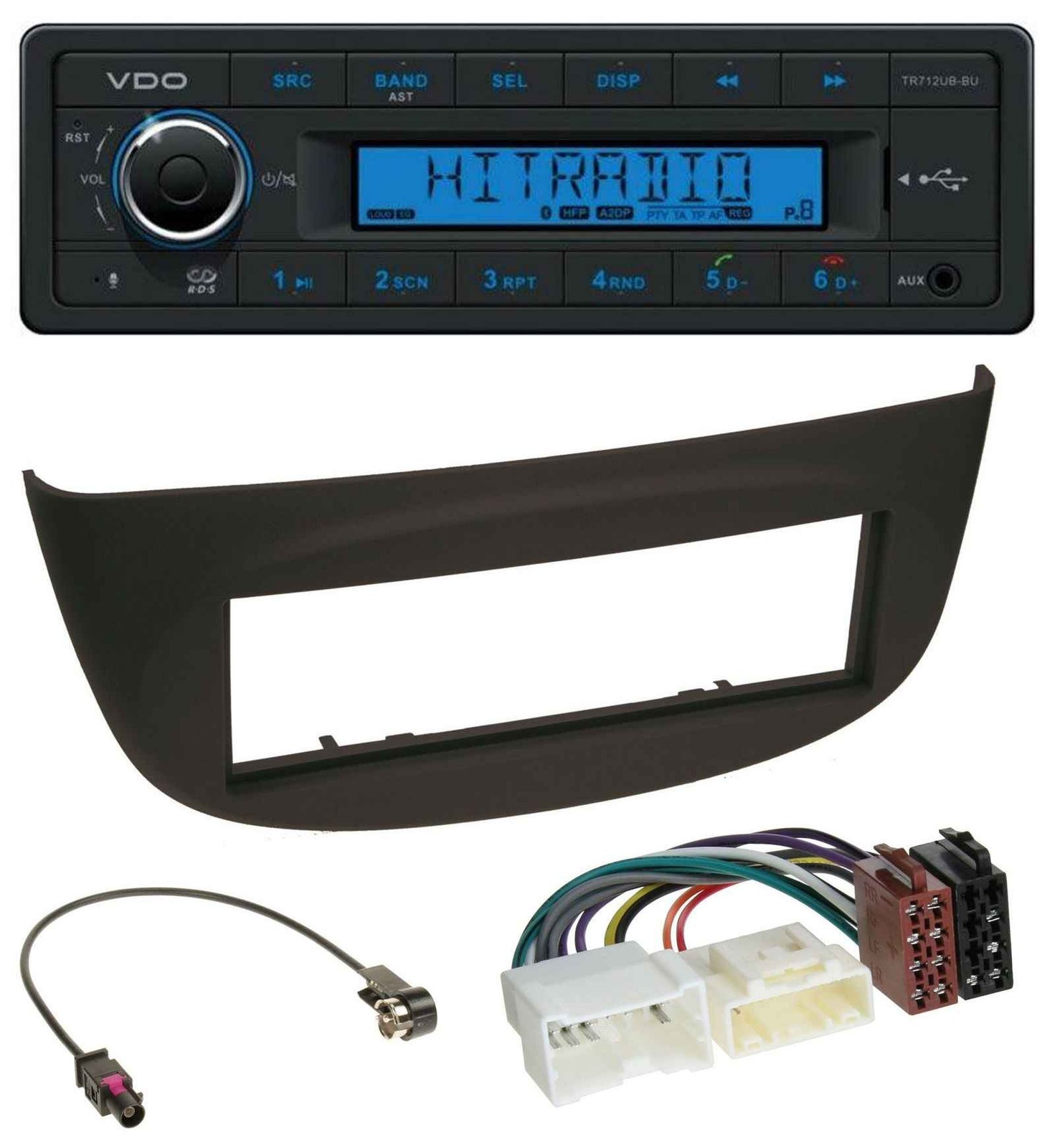 VDO Bluetooth AUX USB MP3 Car Stereo for Renault Twingo 2012 onwards Black