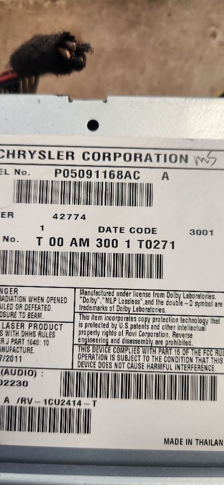 Audio Equipment Radio Receiver Am-fm-cd-dvd-hdd Fits 11-14 200 1168885