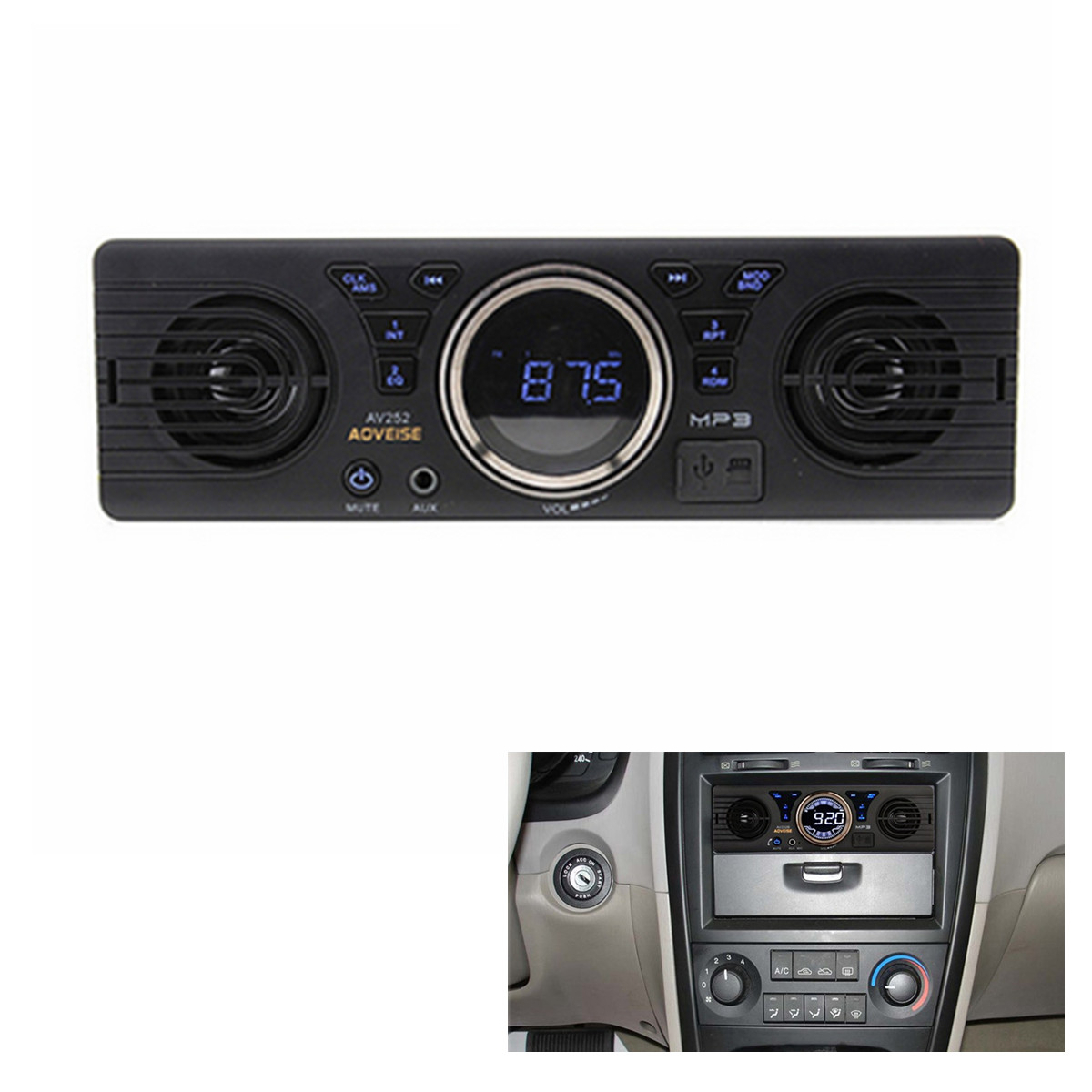 1 DIN Car Stereo Radio MP3 WMA Player Bluetooth hands-free FM USB AUX In-dash