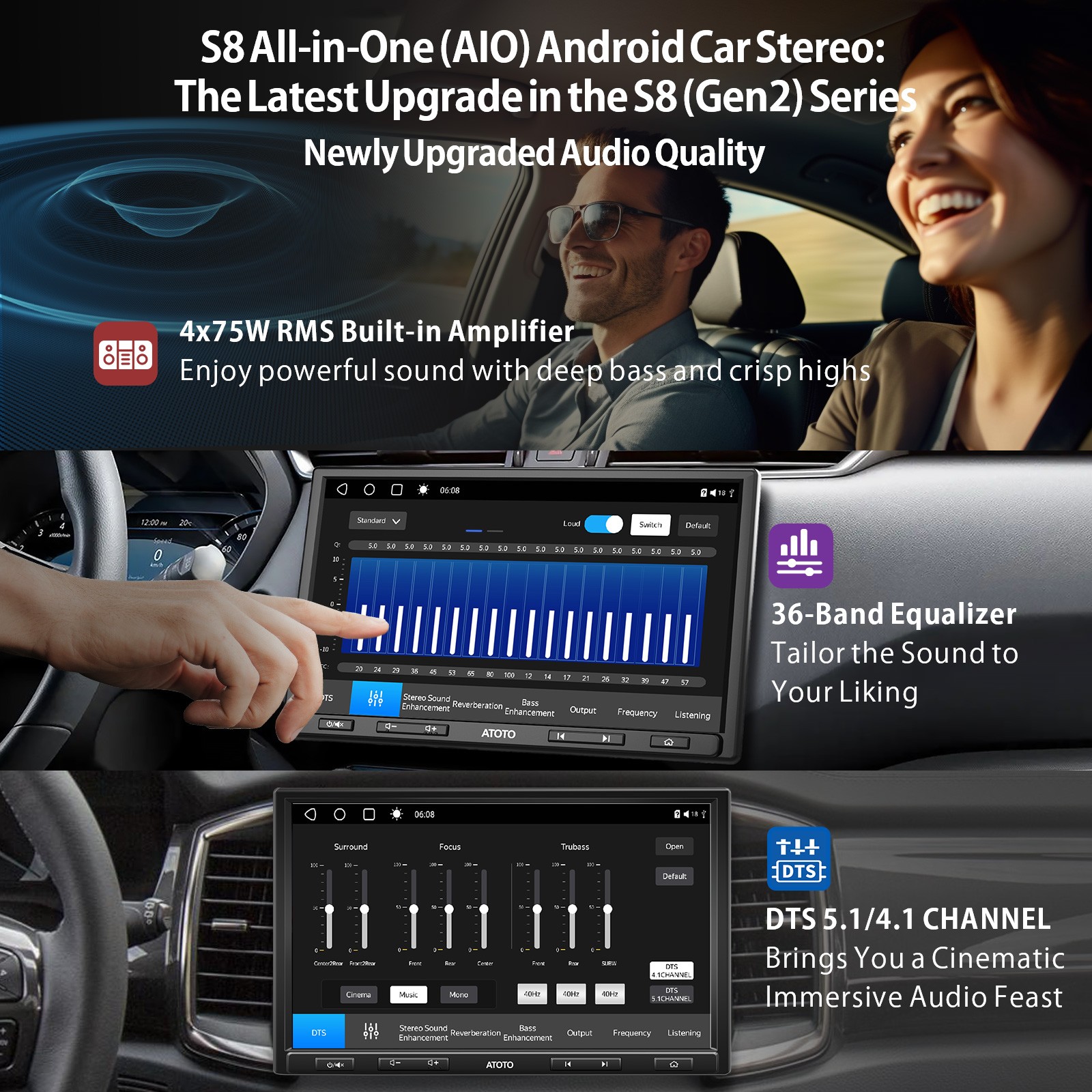 ATOTO S8 Premium 10in 2DIN Car Stereo GPS NAVI Wireless Android Auto/CarPlay,DSP