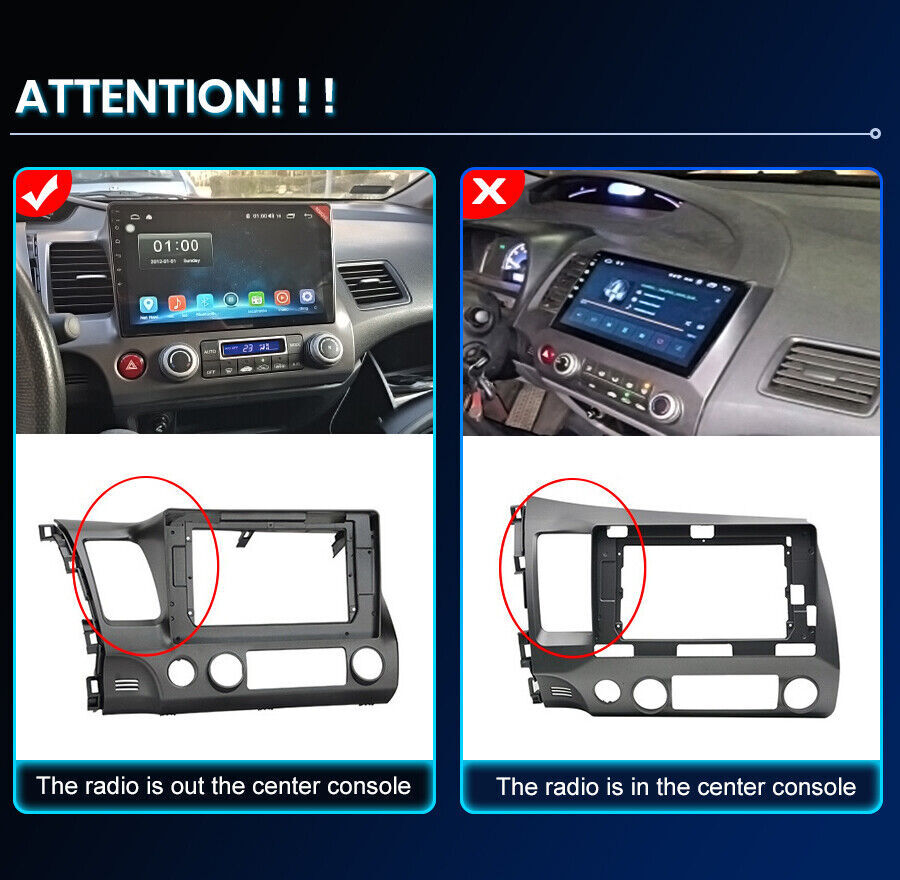 For Honda Civic 2006-2011 Apple CarPlay Android 12.0 Car Stereo Radio GPS Navi