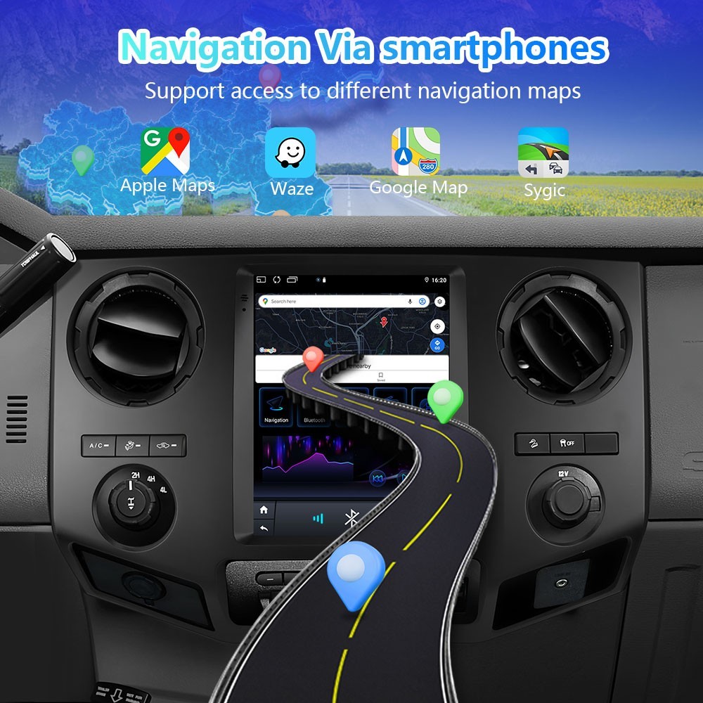64G Apple Carplay For 2008-2016 Ford F-250 F-350 Super Duty Car Stereo GPS Radi