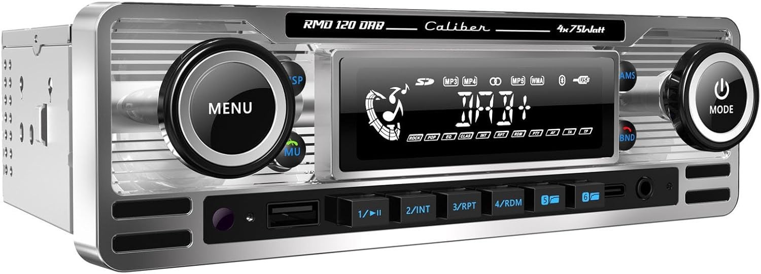 Caliber RMD120DAB DAB+ USB Bluetooth MP3 Car Stereo Tuner Vintage Retro + Antenna