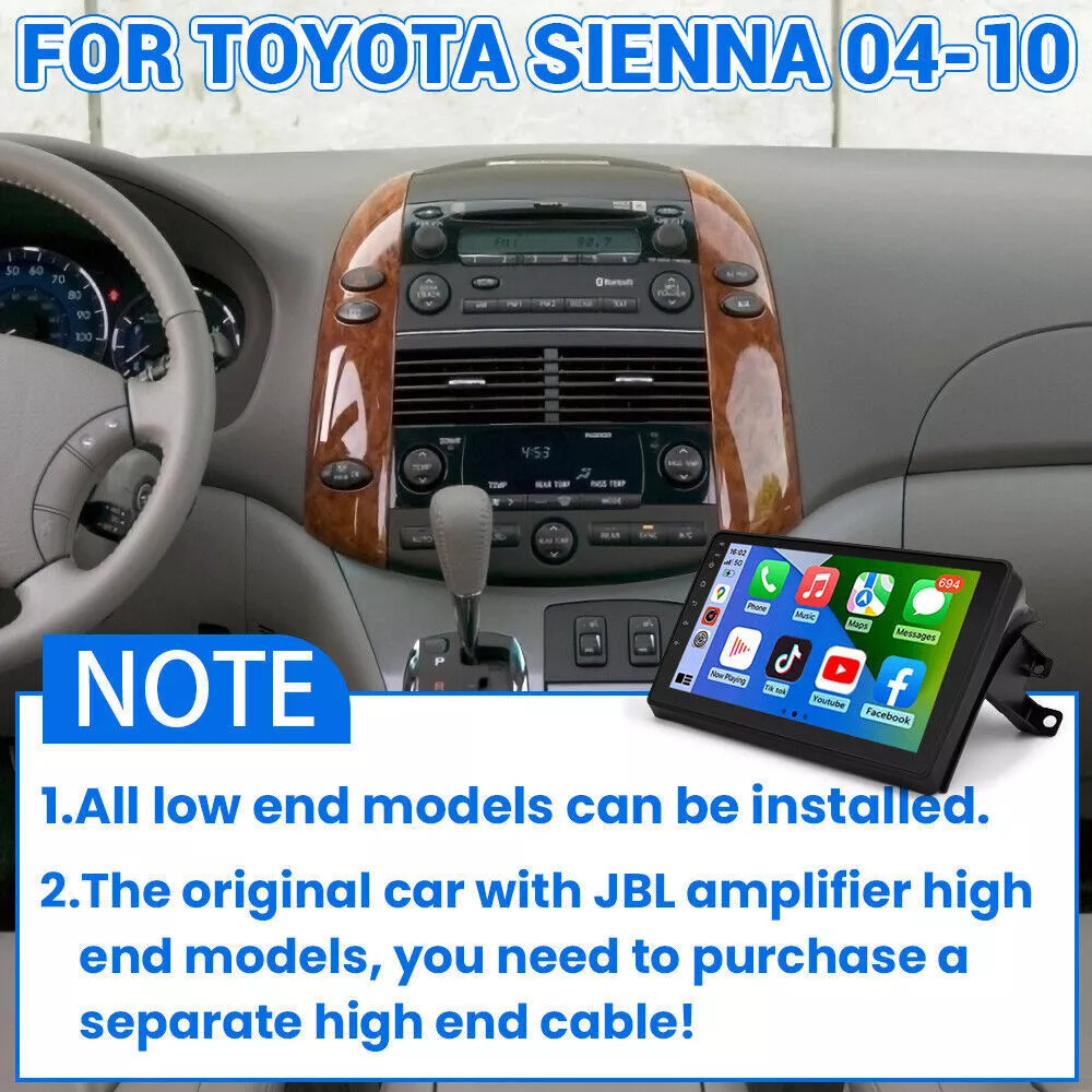 10.1” For Toyota Sienna 2004-2010 Android15 CarPlay Car Radio Stereo GPS 4+64GB