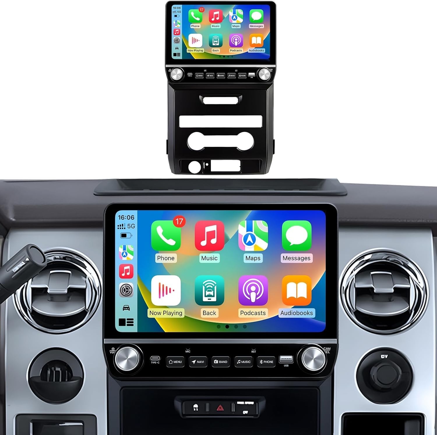 4+64GB For Ford F150 2009-2012 Apple Carplay Android 13 Car Stereo Radio GPS Nav
