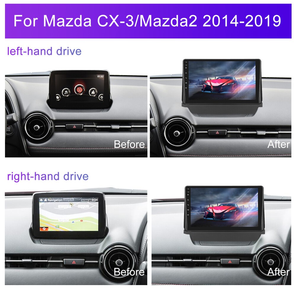 9”Android Apple CarPlay Auto 64G Head Unit Car radio For Mazda 2/CX-3 2016-2021