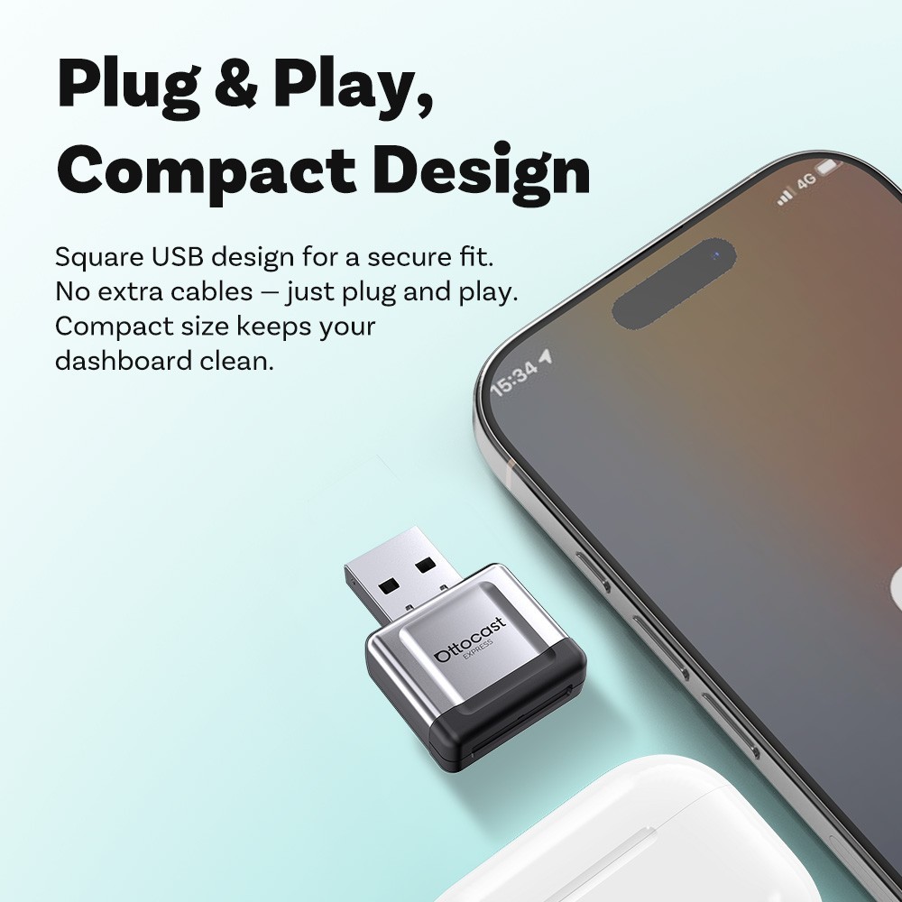 Ottocast 5.0 MINI Ultra Wireless CarPlay Android Auto Adapter Auto Connection
