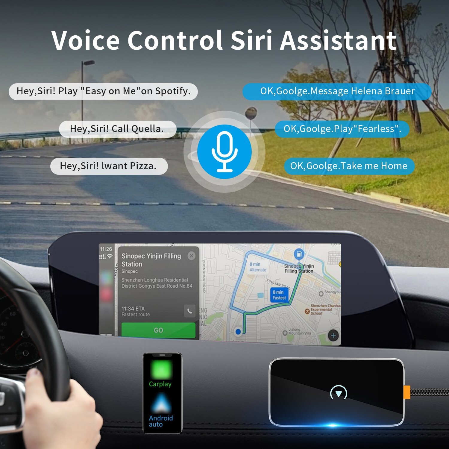 Wireless CarPlay Adapter For iPhone AND Android USB and TYPE C