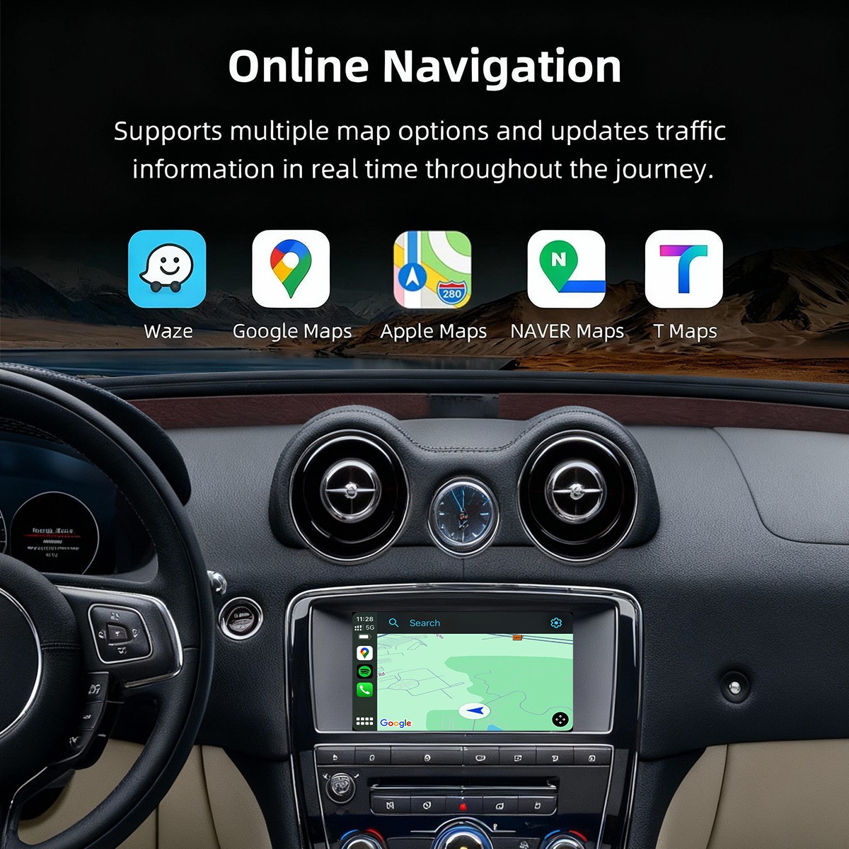 Wireless CarPlay Android Auto Fit for Jaguar Land Rover With Harman/Bosch System