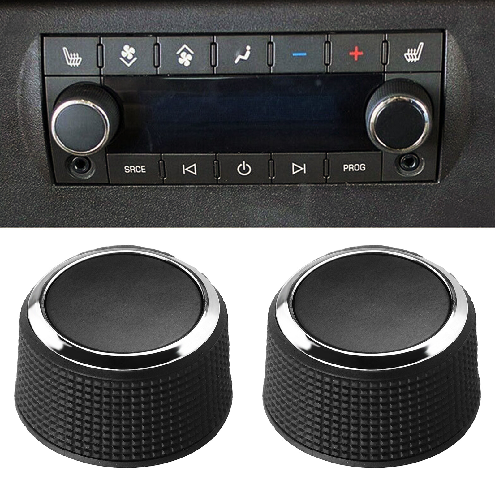 PAIR Rear Control Knobs Audio Radio FOR Escalade Enclave Tahoe Chevrolet GMC