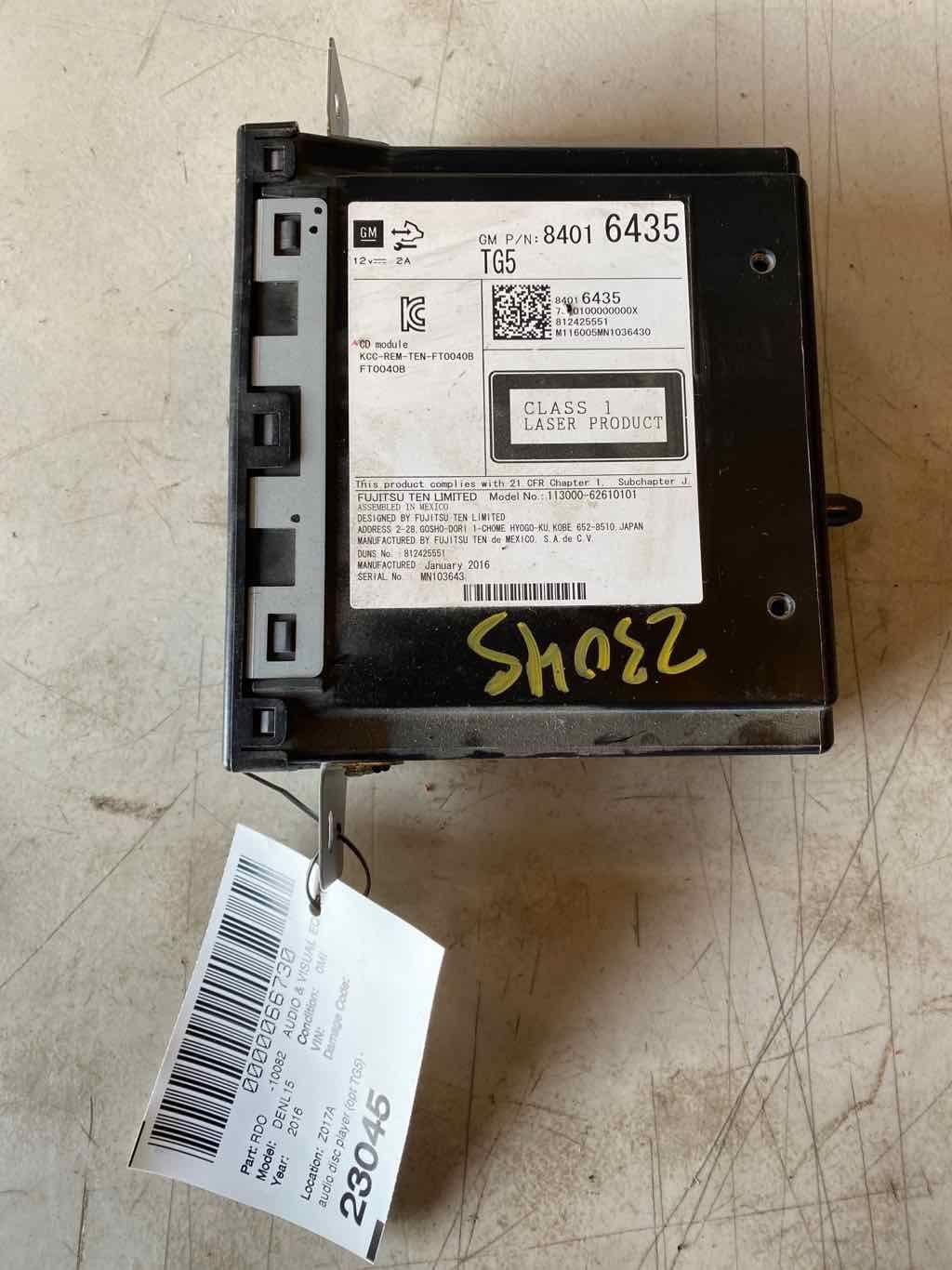 2015-2018 GMC SIERRA DENALI 1500 Audio disc player (opt TG5) 84016435