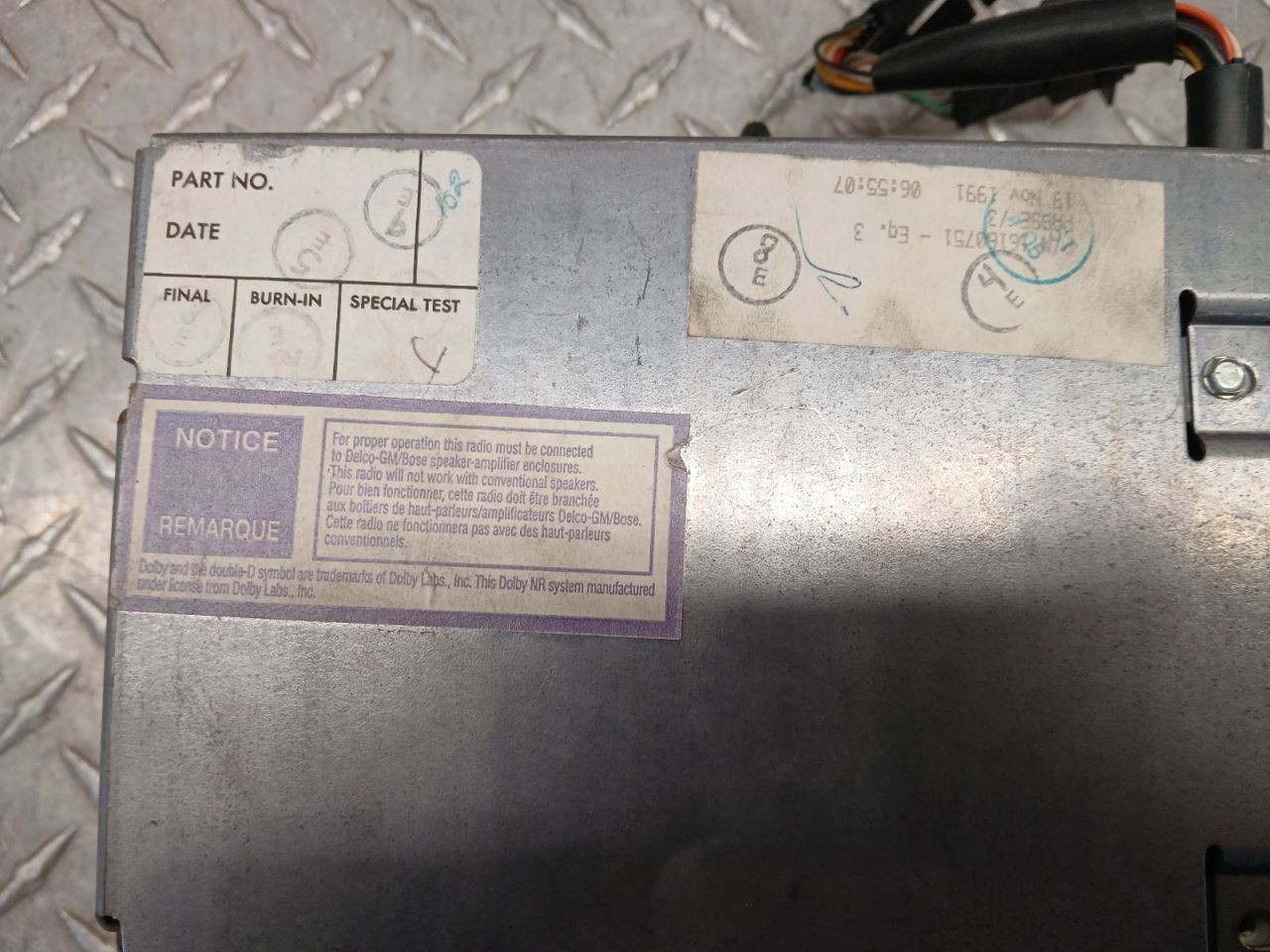 90-93 CORVETTE C4 RADIO CONTROLLER BOSE DELCO AM FM CASSETTE