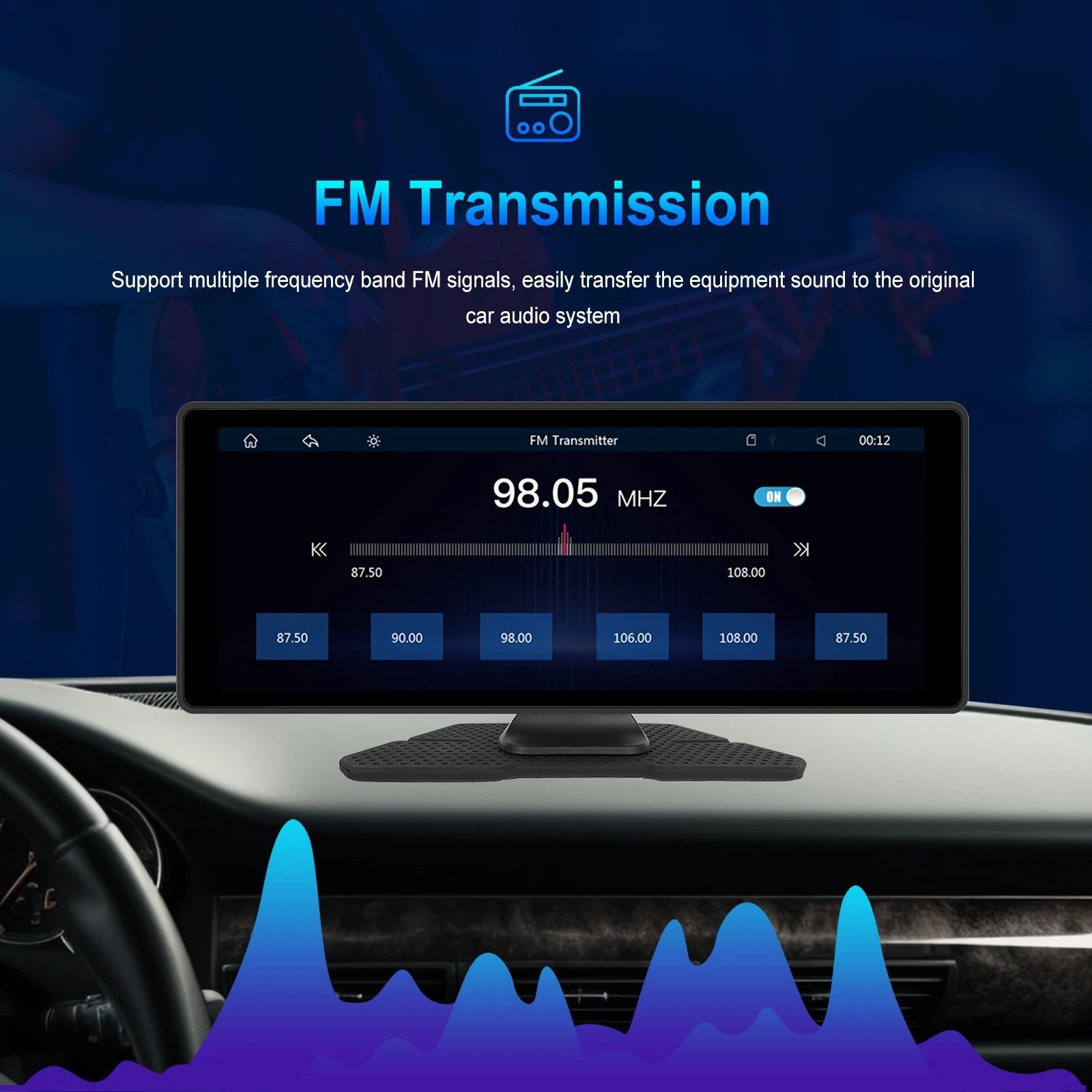 Podofo 10.26″ Wireless CarPlay Android Auto MP5 Player AirPlay Android Cast