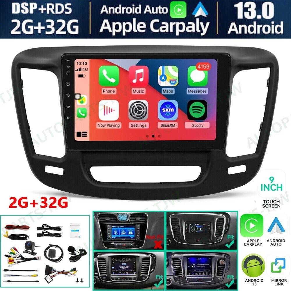 Android 13 Carplay Radio GPS Navi 32GB Head Unit For 2015-2019 Chrysler 200 200C