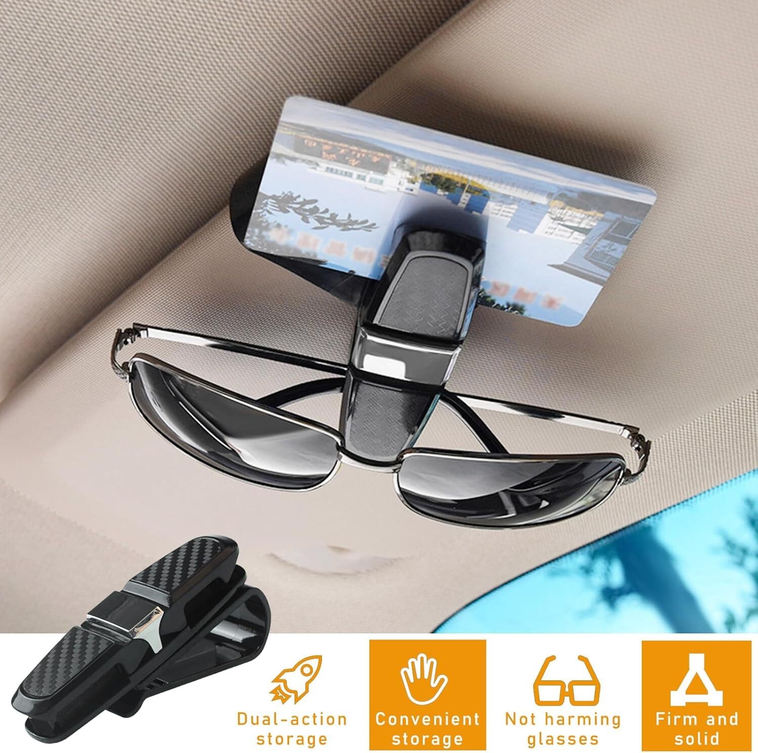 1PC Universal Car Sun Visor Clip Sunglasses Glasses Card Ticket Holder NEW