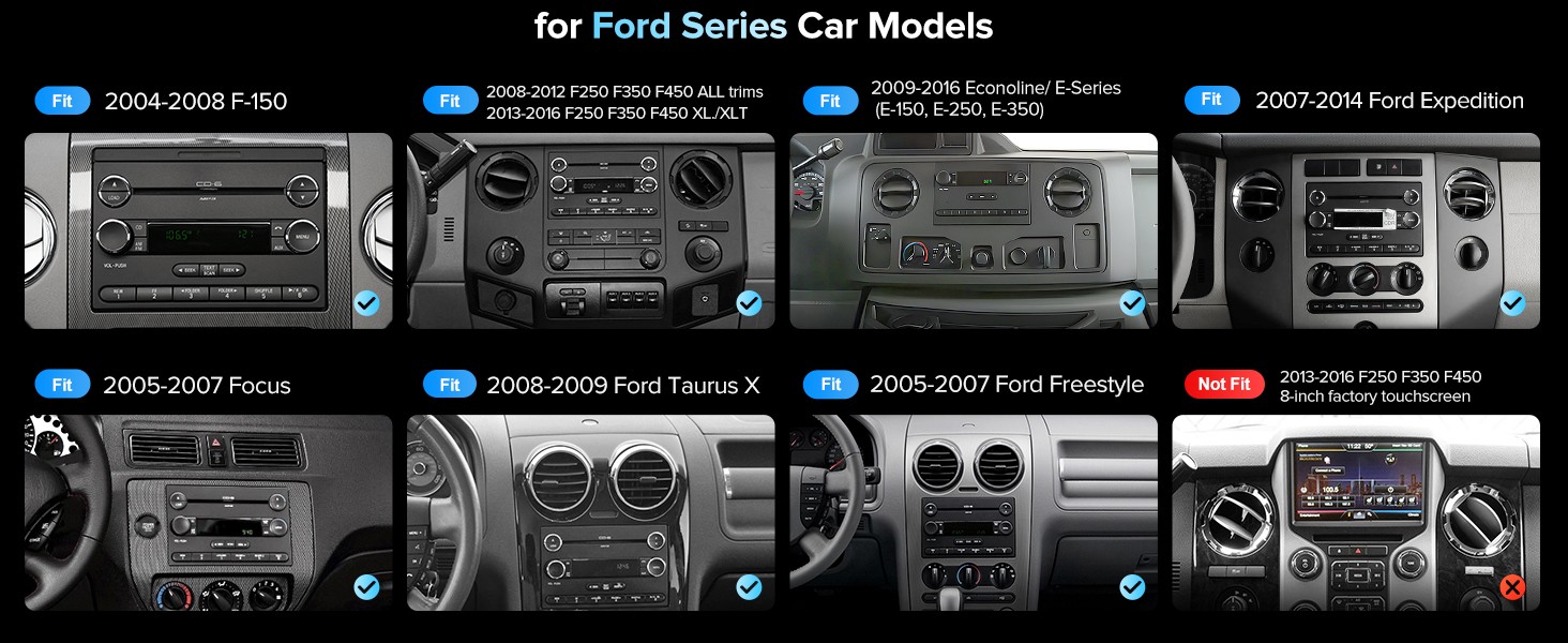 Car Stereo for Ford F150 2004-2008, F250/F350/F450 2008-2016 – Wireless Carplay