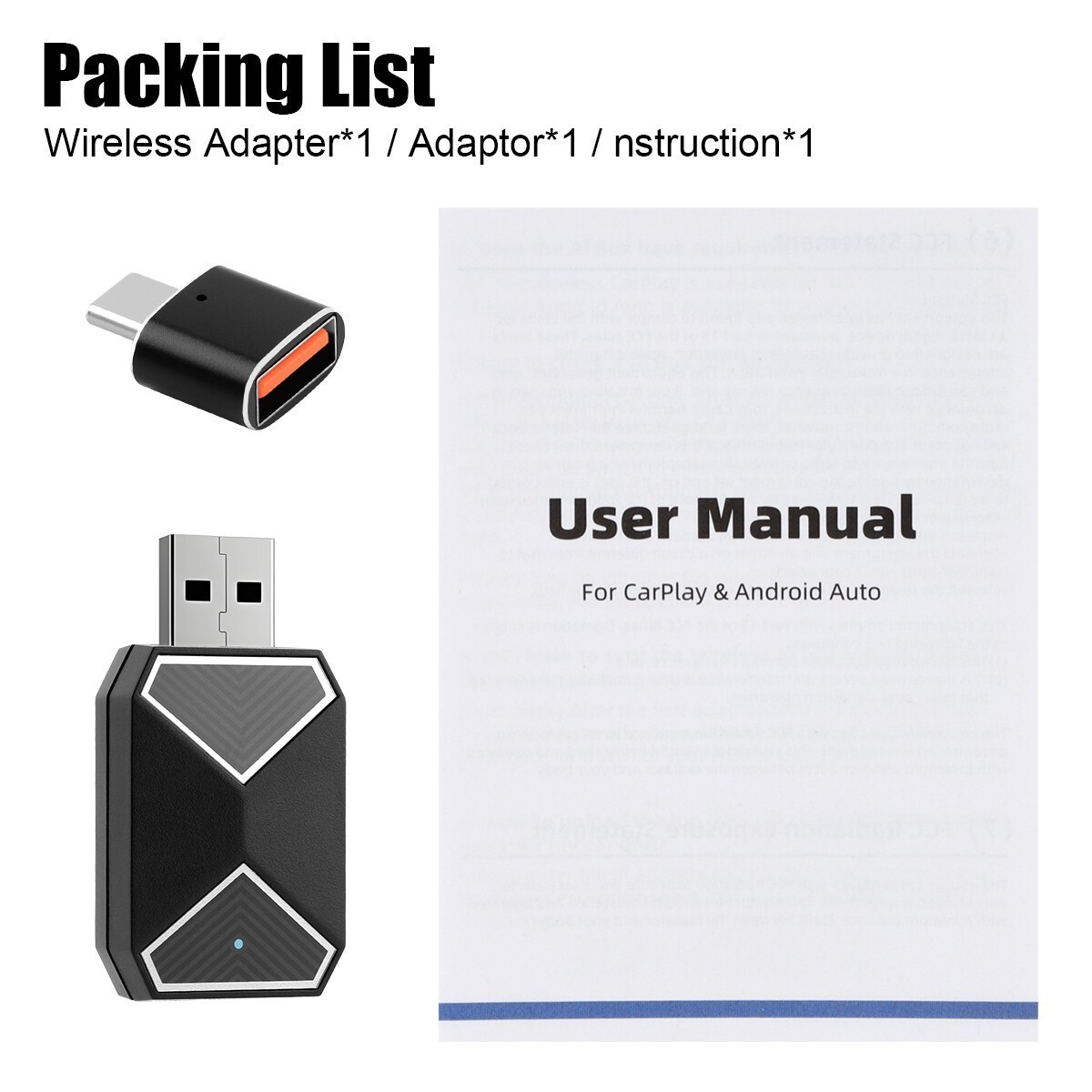 Wireless CarPlay Adapter For Android Auto &Apple USB Car Dongle Connect Mini Box