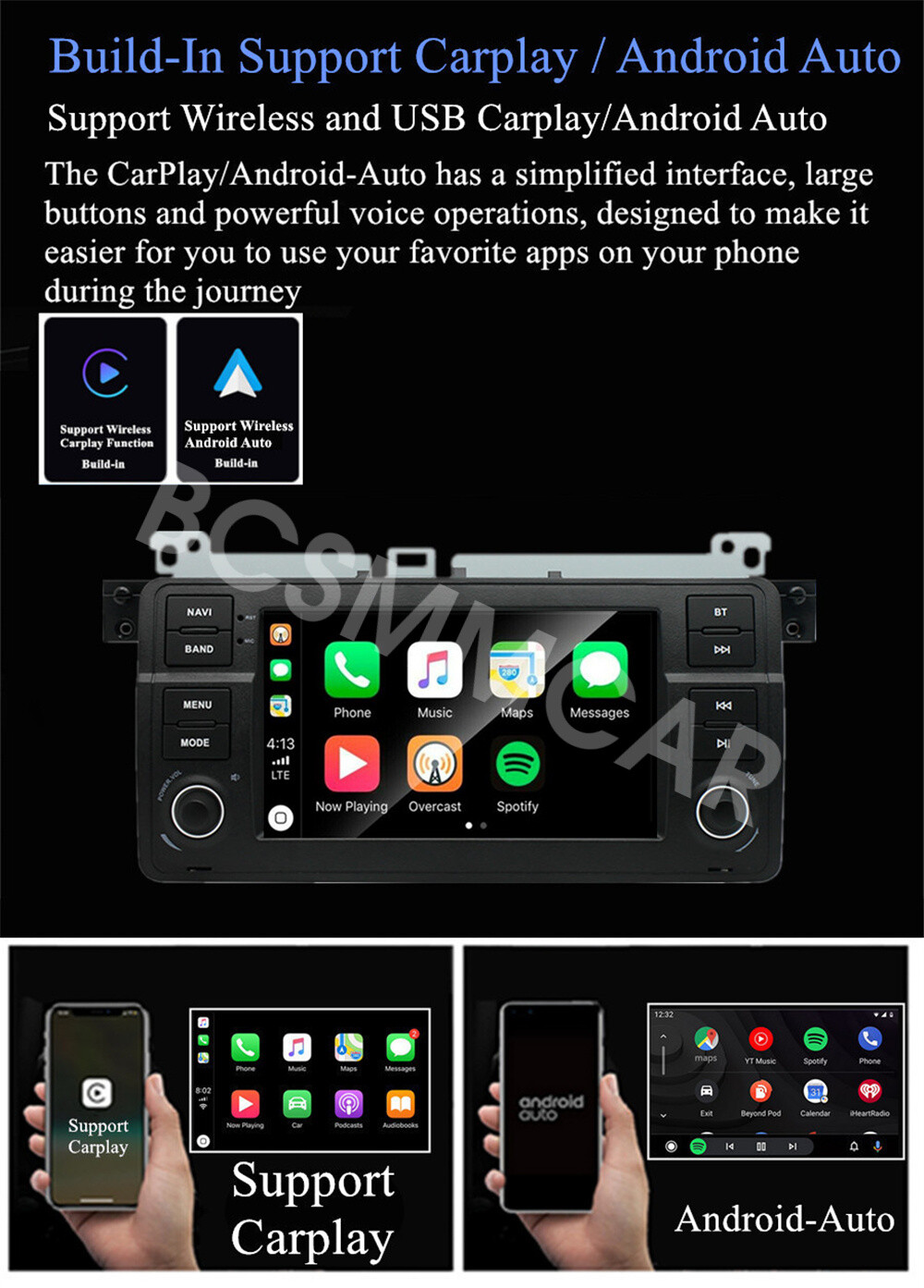 7in Car Multimedia Player WIFI FM/RDS SWC Fit For BMW E46 3 Series M3 1998-2006