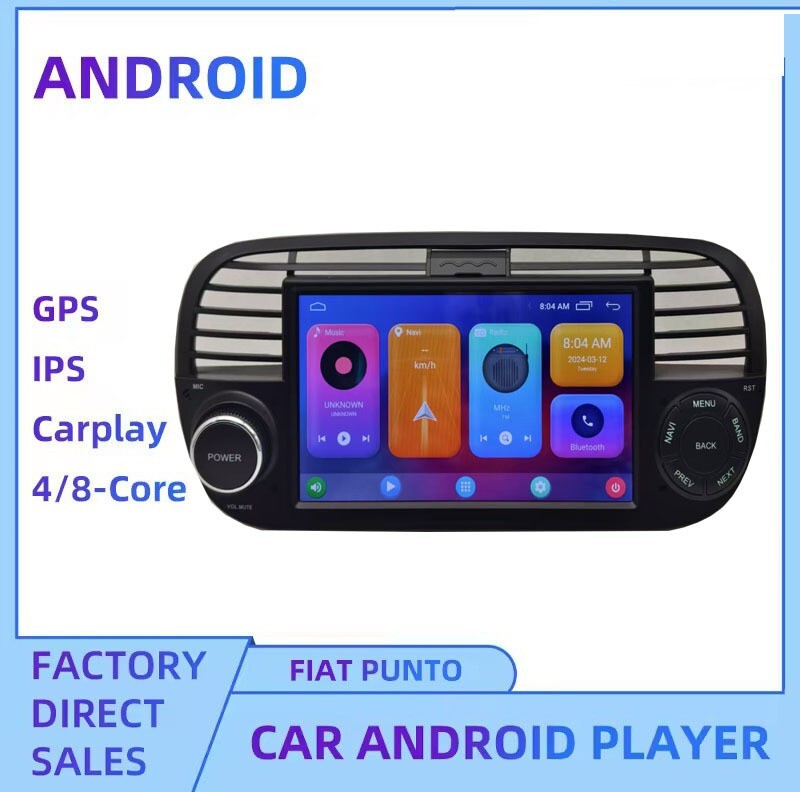 7″ Car Stereo Radio For Fiat 500 2007-2015 Android 13 GPS Navi Carplay WIFI