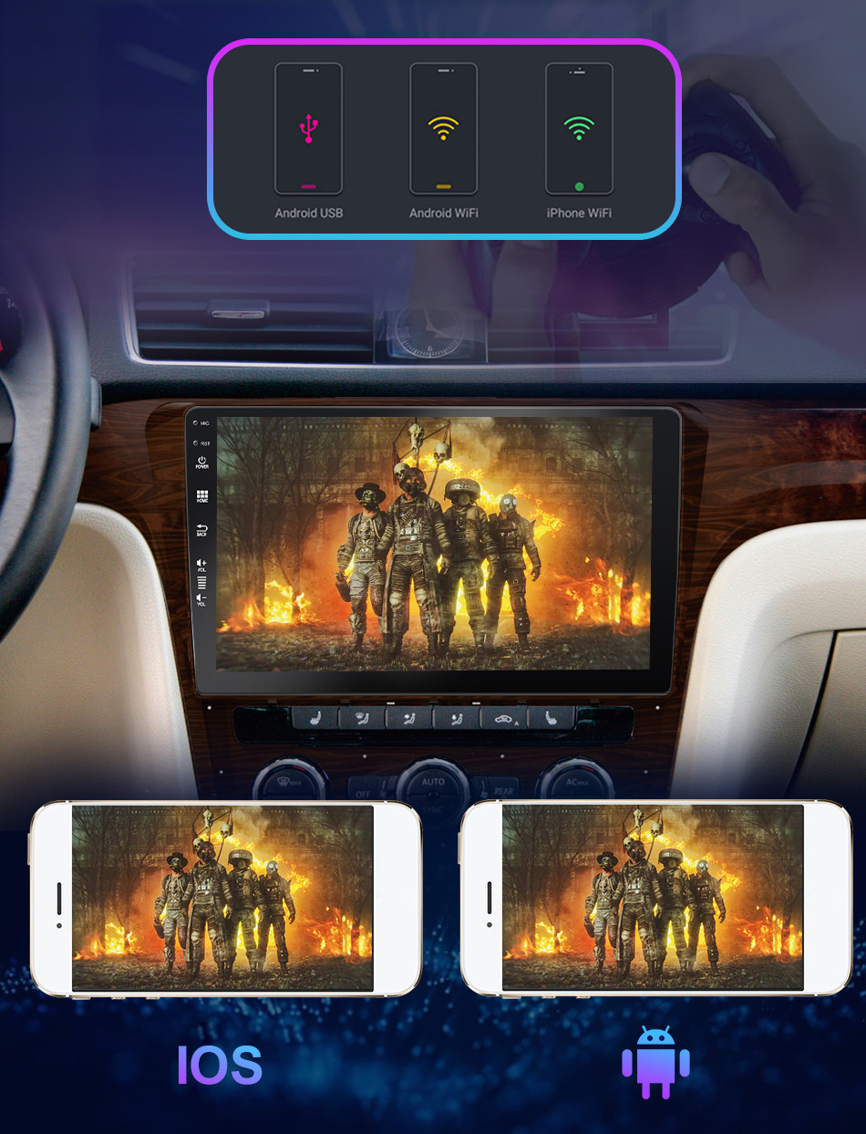 9″ Android 14 Head Unit Car Radio Stereo In dash Car Play GPS 4GB+64GB 8Core DSP