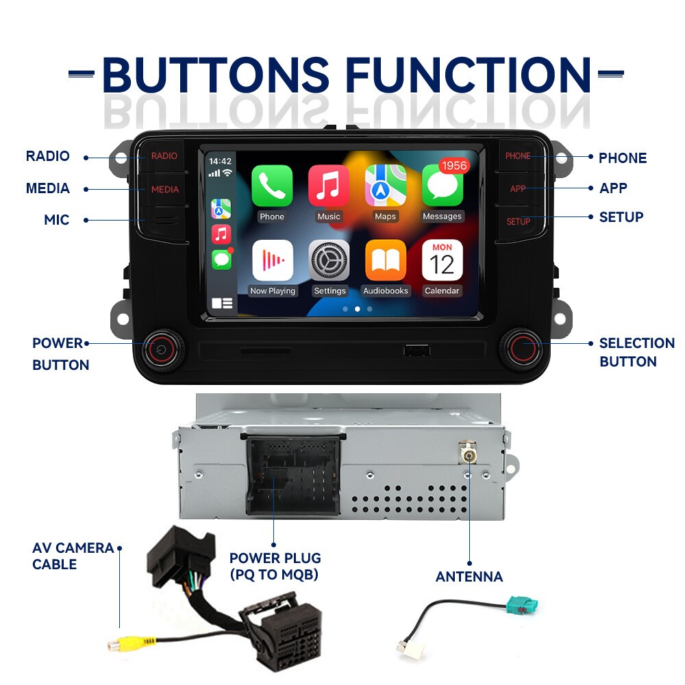 Noname RCD360 PRO RCD330 187B Android Auto Carplay Radio For VW Golf Tiguan US