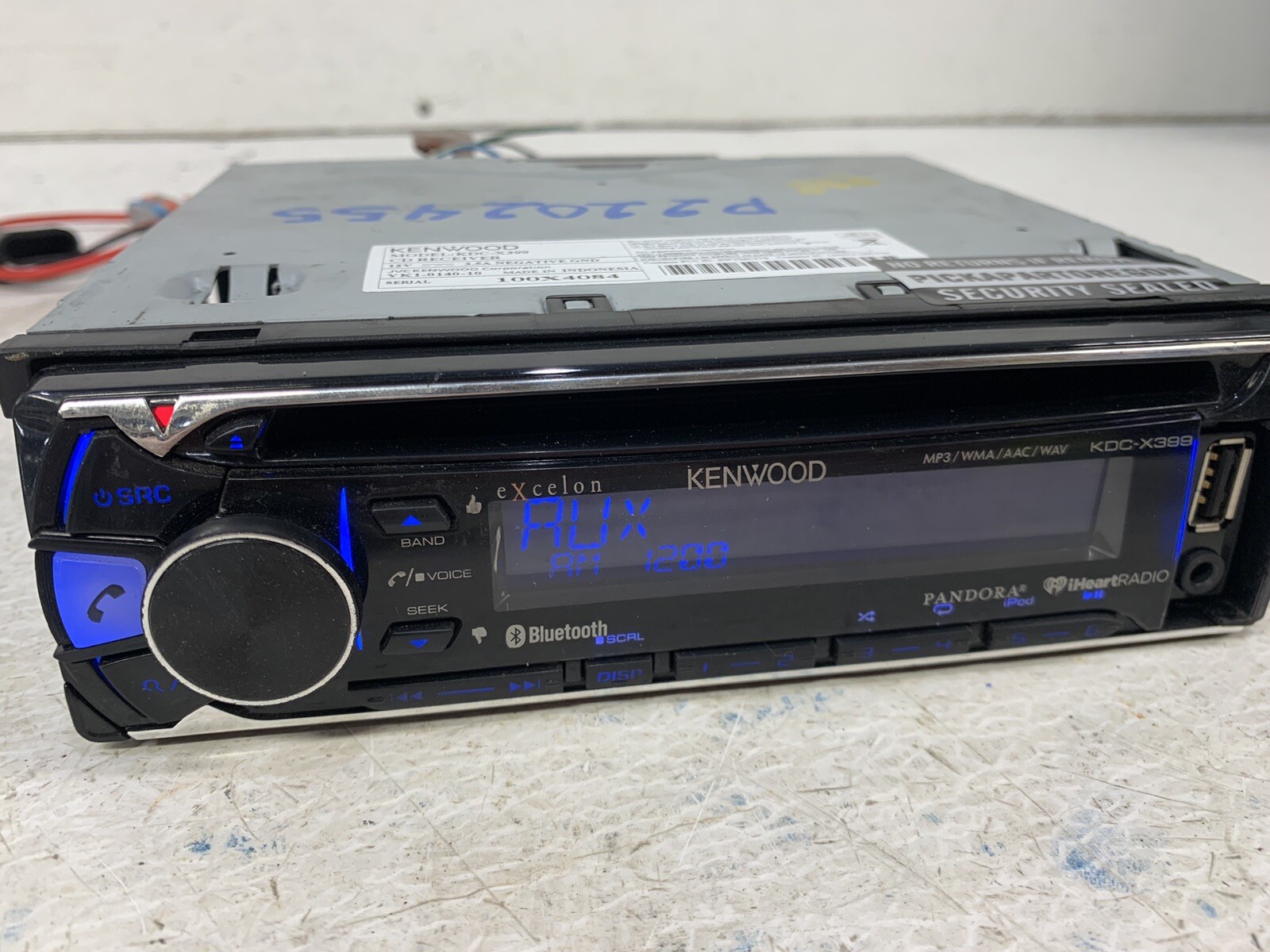 Kenwood KDC-X399 radio stereo Bluetooth USB MP3 WMA CD player receiver