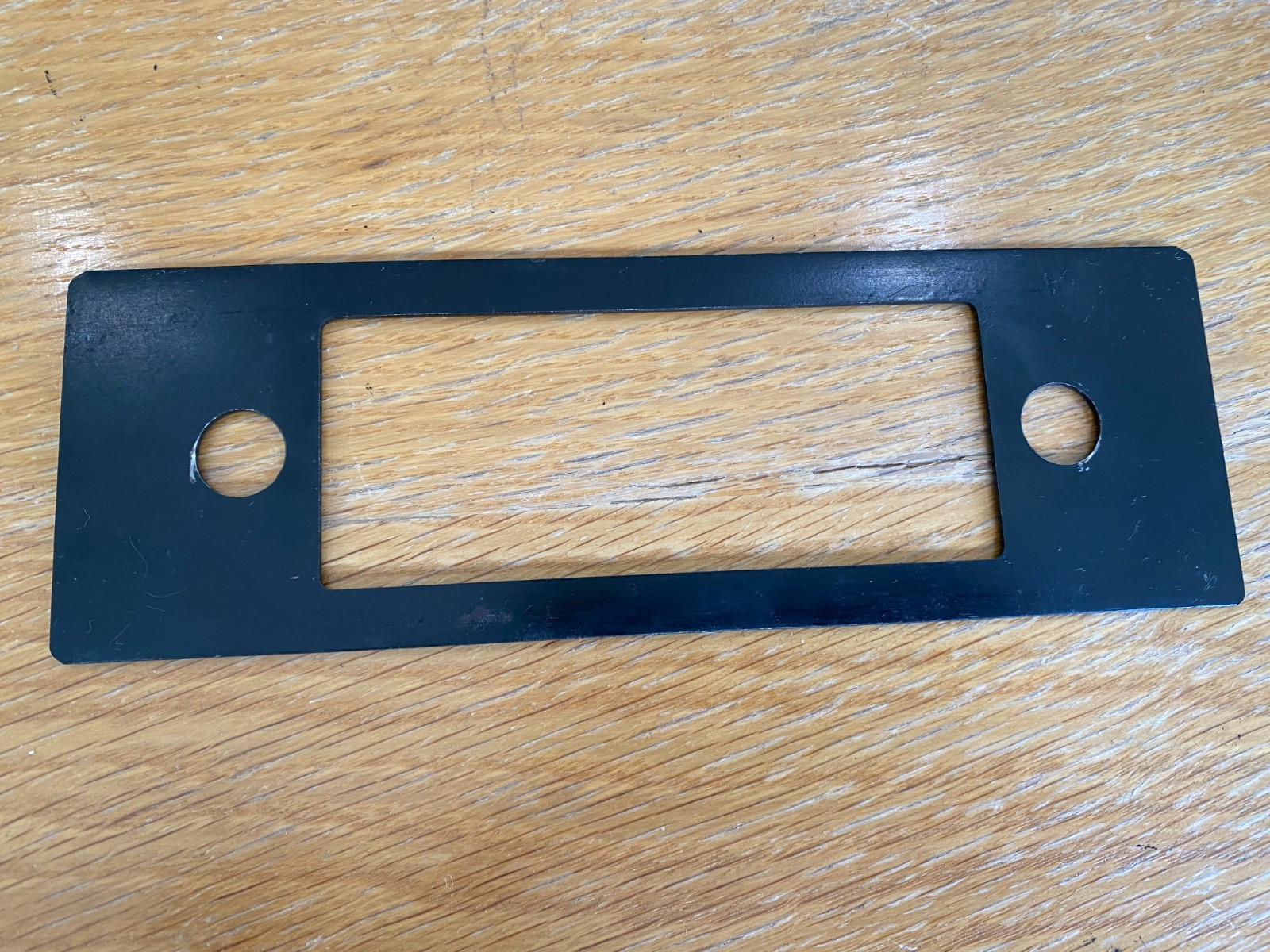 1970,s car radio fascia backing plate black, mounting support, metal