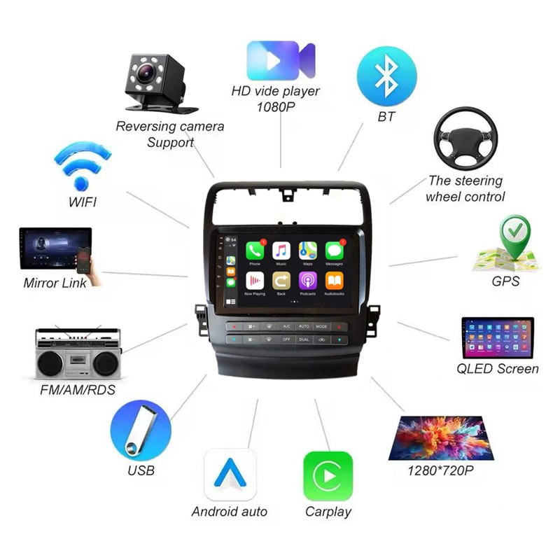 Android 13 Car Radio Stereo For Honda Acura TSX 2004-2008 GPS Navigation Carplay