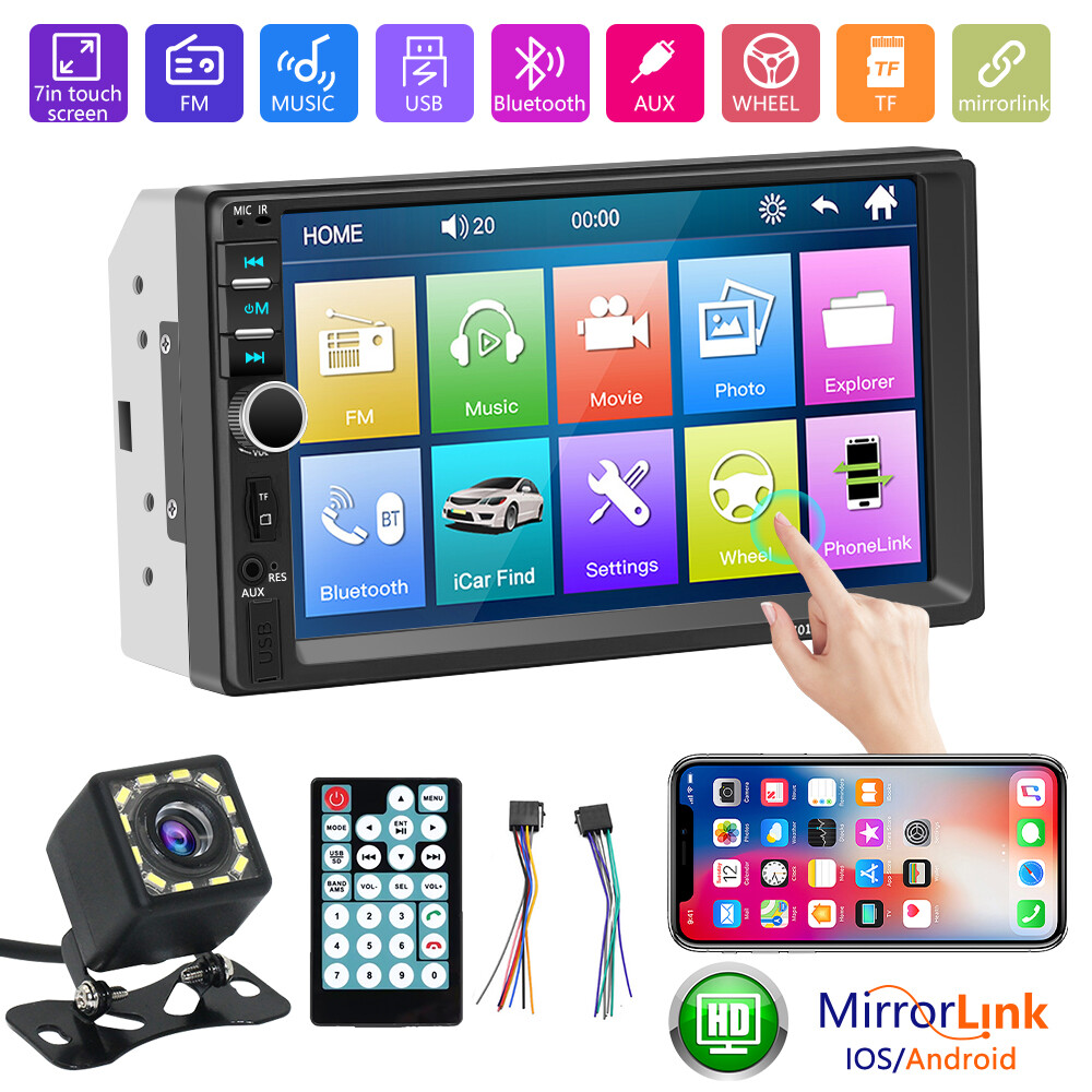 Radio Estereo De Pantalla Coche Carro Auto MP5 Tactil 2 DIN Bluetooth Con Camara