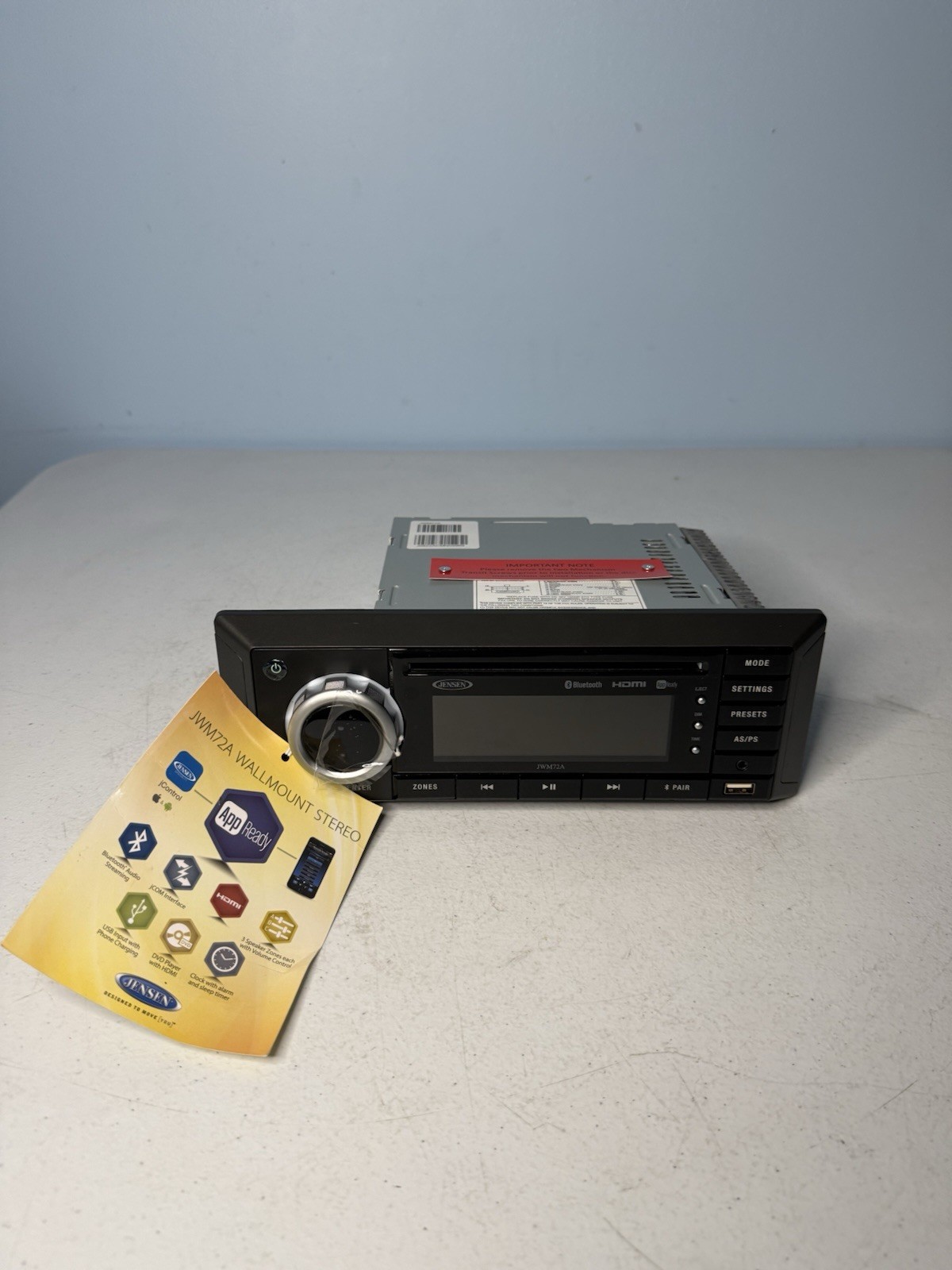 Jensen JWM72A DVD|USB|AUX|HDMI| RV Wallmount Stereo with App Control & Bluetooth