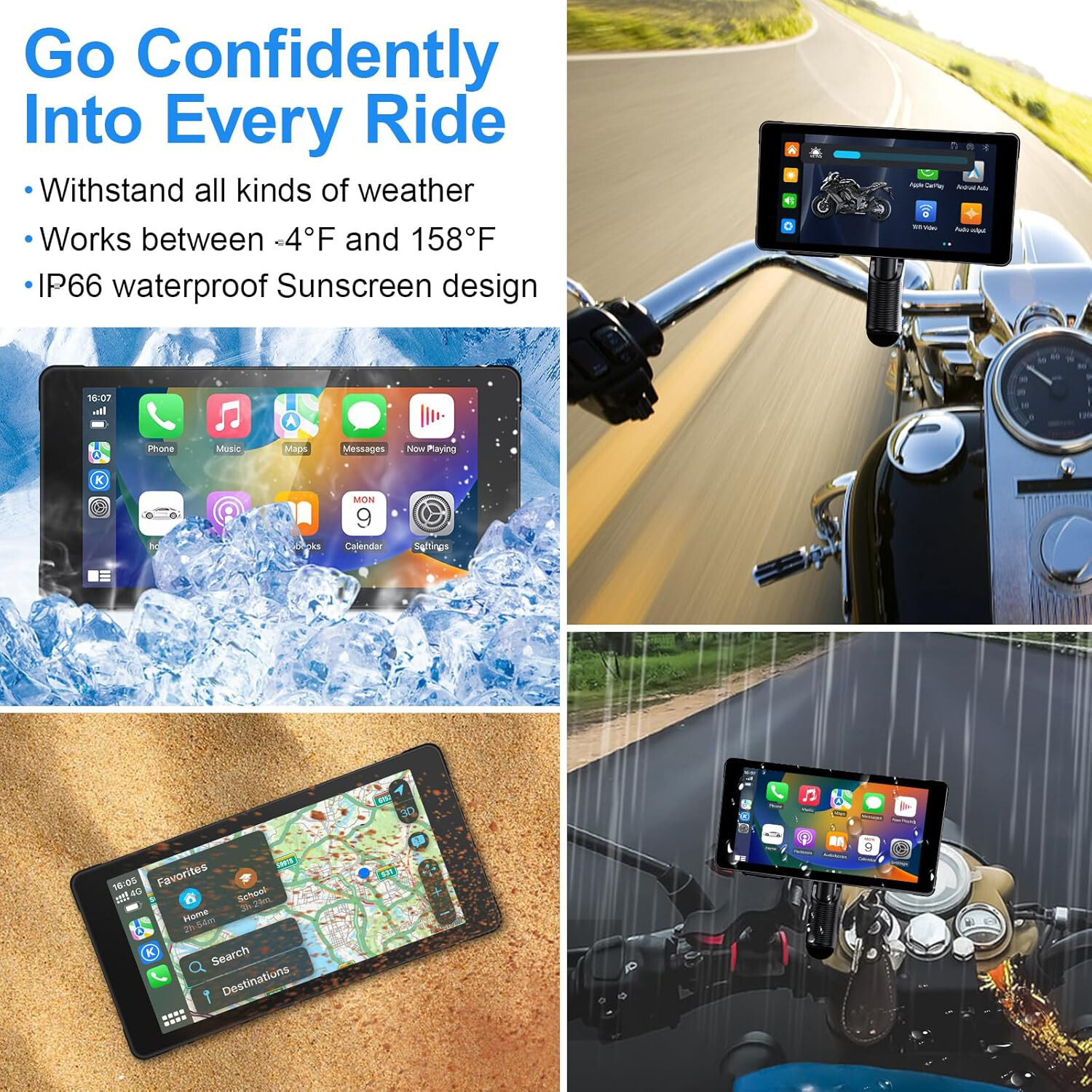 5.5″ Motorcycle Dashboard Touch Screen 1080P HD Motorcycle Camera For Motorbike