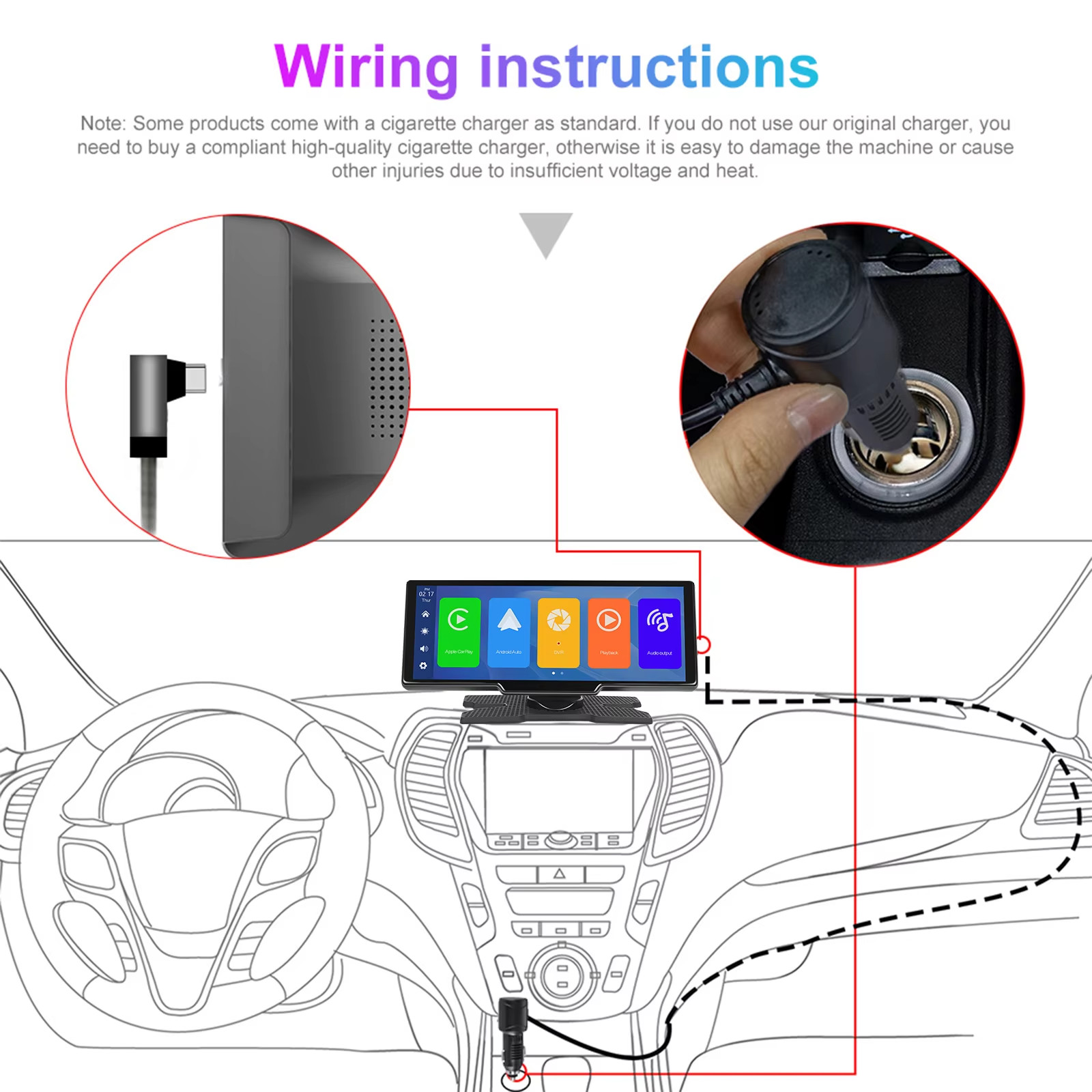 🚗 10.26″ Wireless CarPlay Android Auto Smart Screen Dash Monitor + Cameras